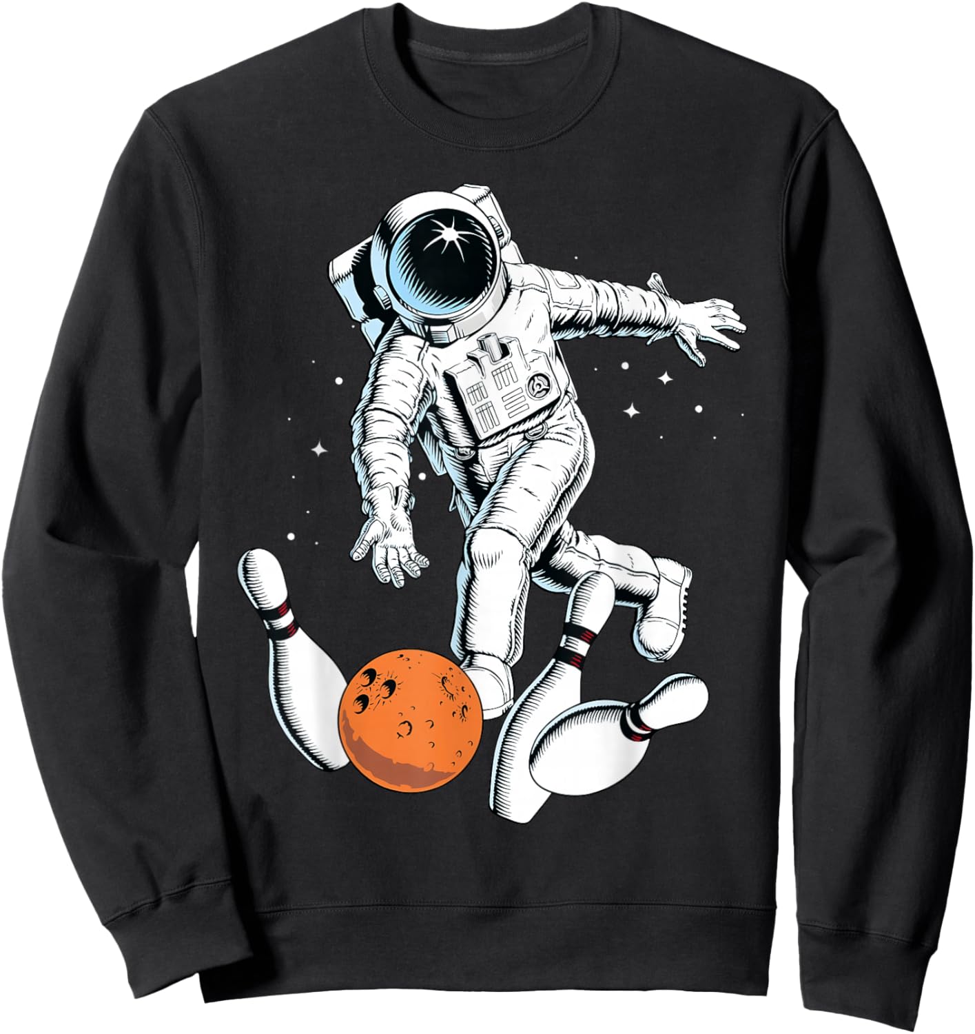 Astronaut Space Bowling Cool Astronaut Bowling Lover Sweatshirt - Sweatshirt | Black