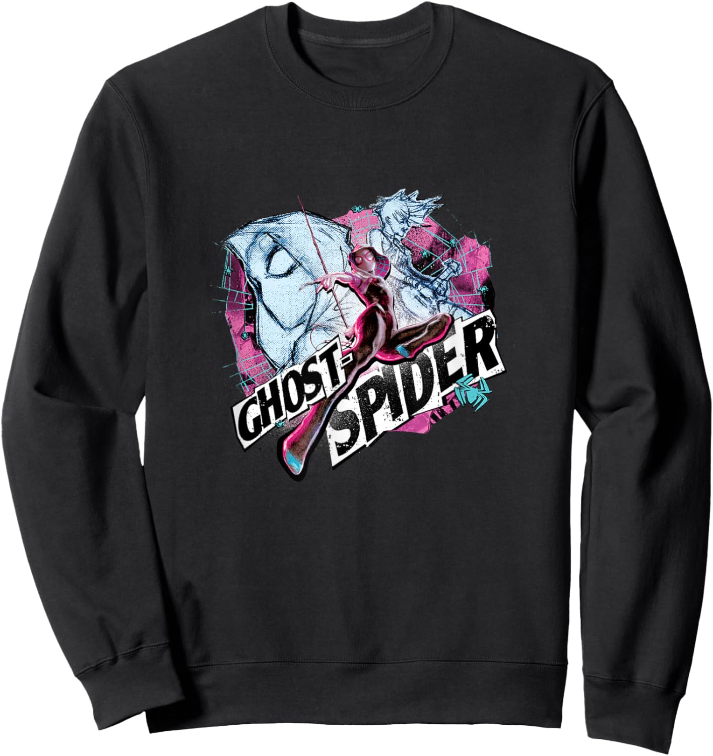 Marvel Spider-Man Gwen Stacy Ghost Spider Comic Collage Sweatshirt - Sweatshirt | Black