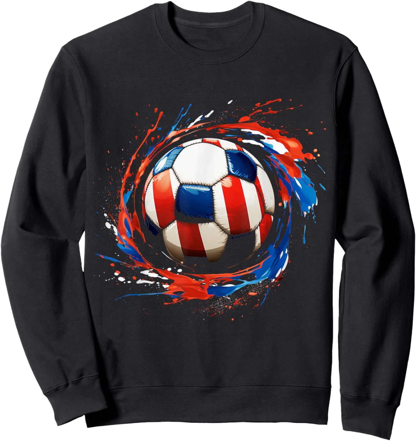 Soccer Football USA Flag Soccer Gift Sweatshirt - Sweatshirt | Black