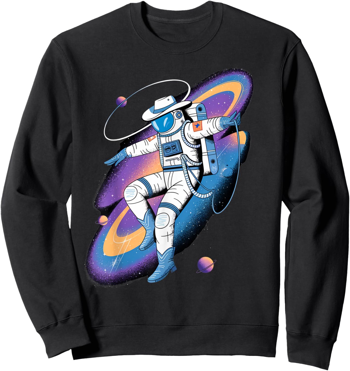 Astronaut Cowboy Amazing Design Space Lovers Costume Sweatshirt - Sweatshirt | Black