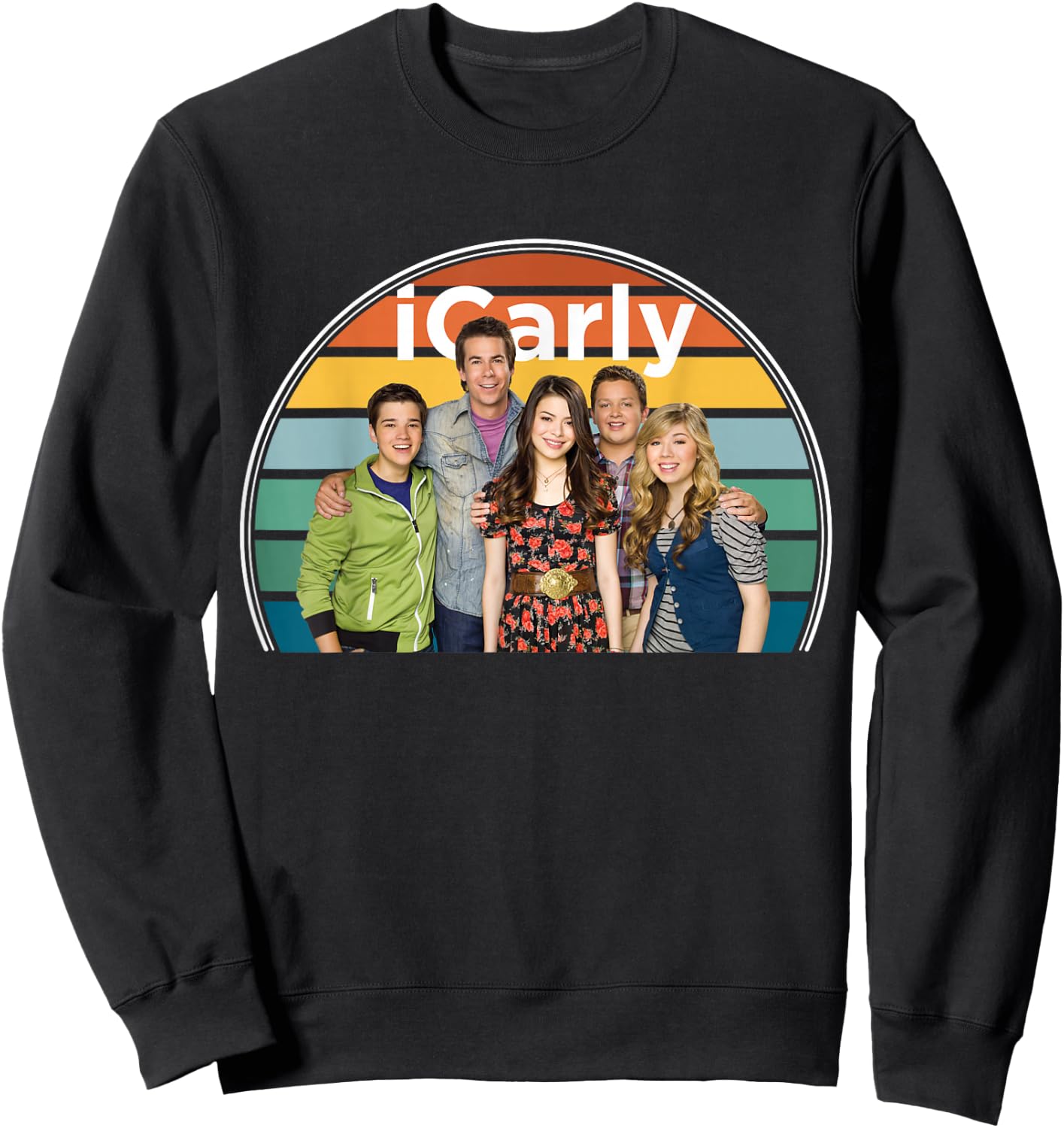 iCarly Rainbow Arc with Carly, Sam, Freddie, and Spencer Sweatshirt - Sweatshirt | Black