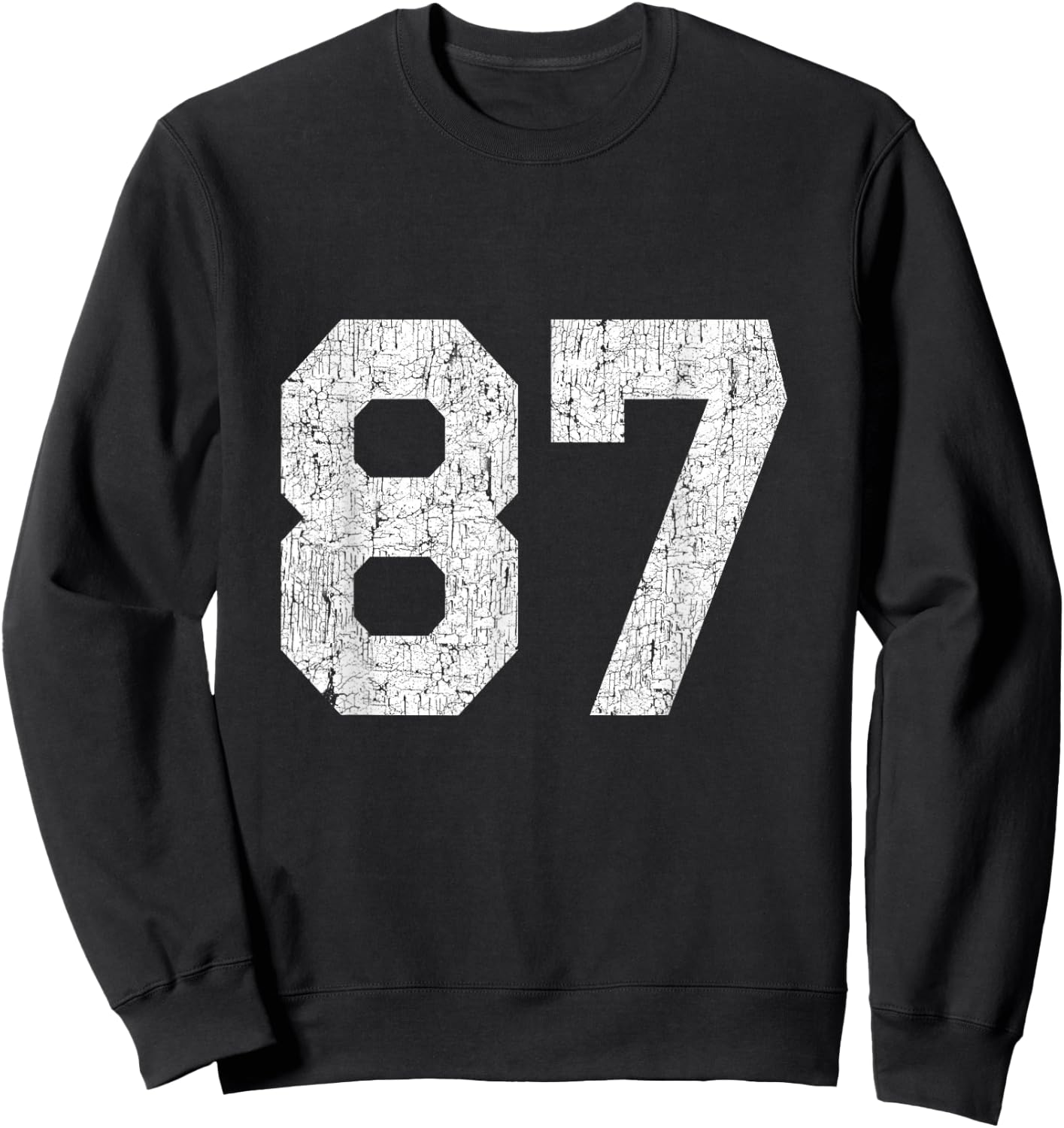 #87 Jersey Uniform Varsity Sports Number, 87th Place Sweatshirt - Sweatshirt | Black
