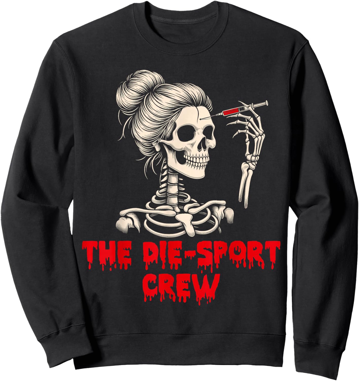 Botox Dealer Halloween Vibes Esthetician The Die-sport Crew Sweatshirt - Sweatshirt | Black
