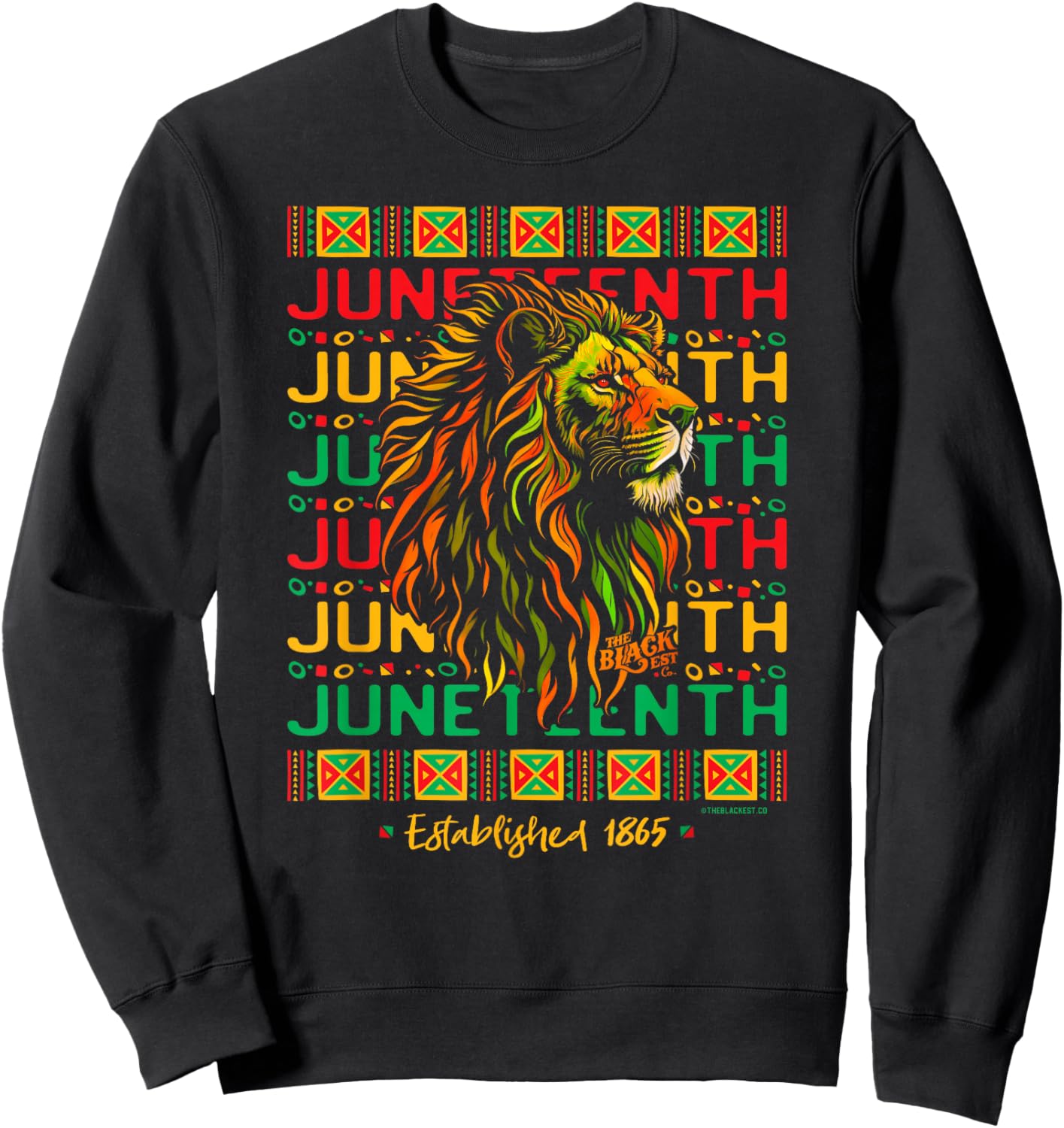 Juneteenth Lion Freedom Day 1865 Celebrate Black History Sweatshirt - Sweatshirt | Black