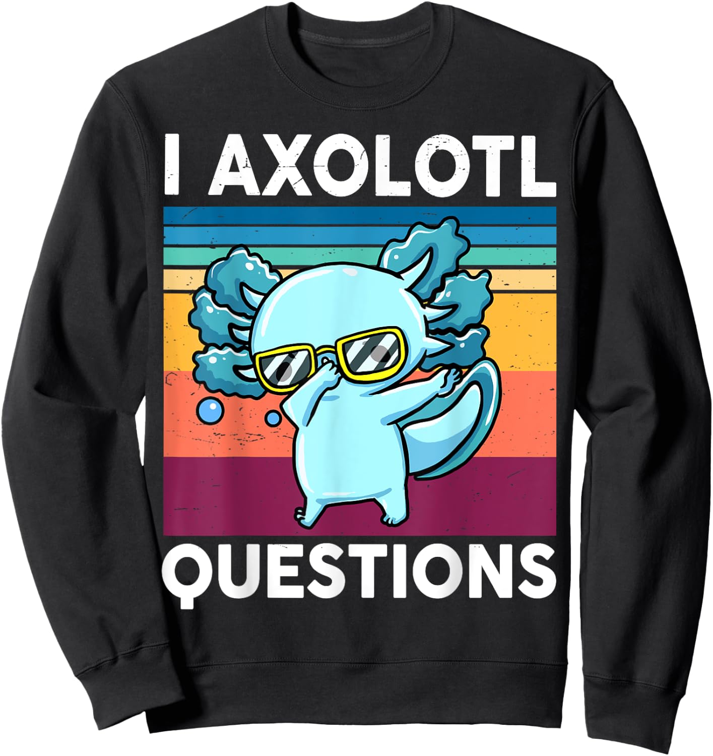Boy I Axolotl Question Kids Toddler Funny Dabbing Salamander Sweatshirt - Sweatshirt | Black