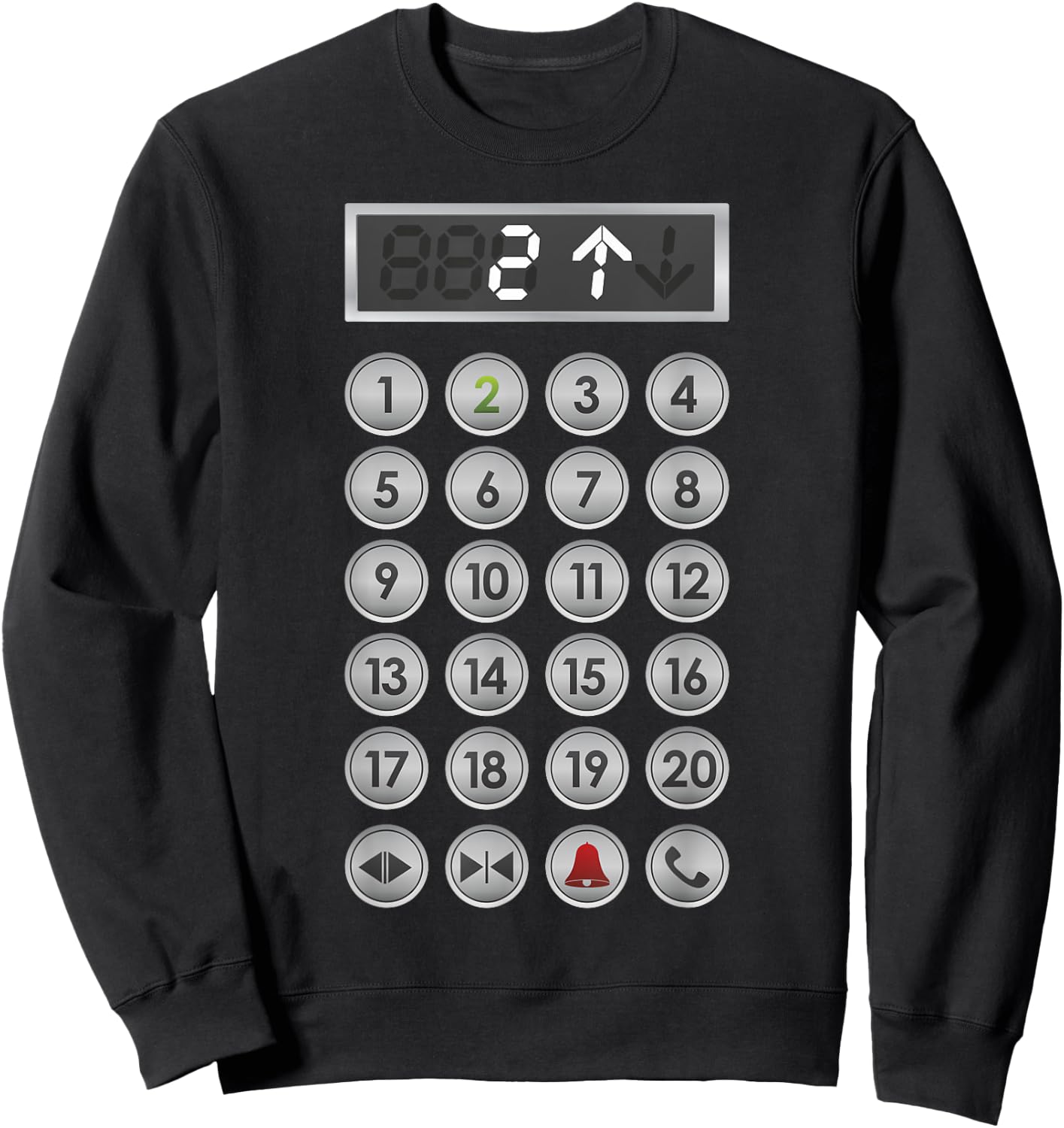 Elevator Buttons Funny Elevator Sweatshirt - Sweatshirt | Black