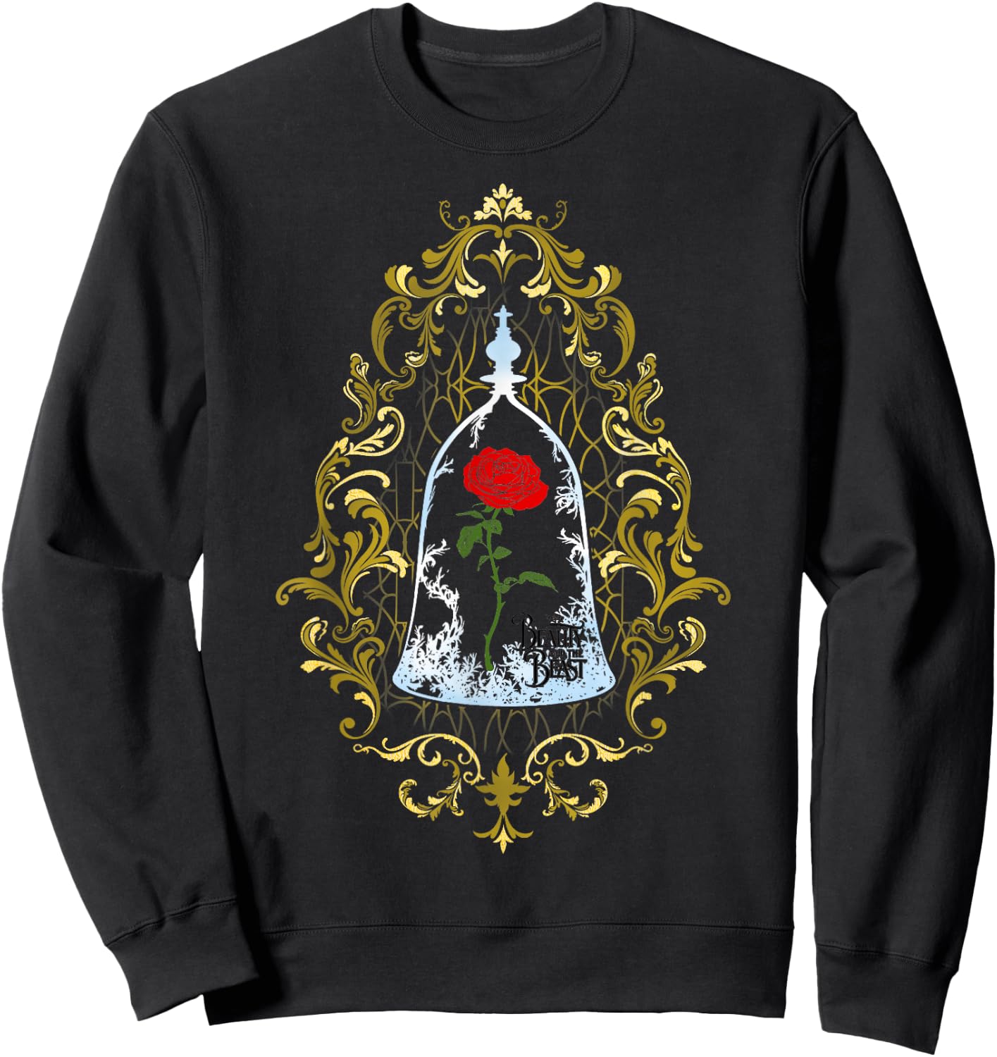 Disney Beauty And The Beast Enchanted Rose Logo Sweatshirt - Sweatshirt | Black