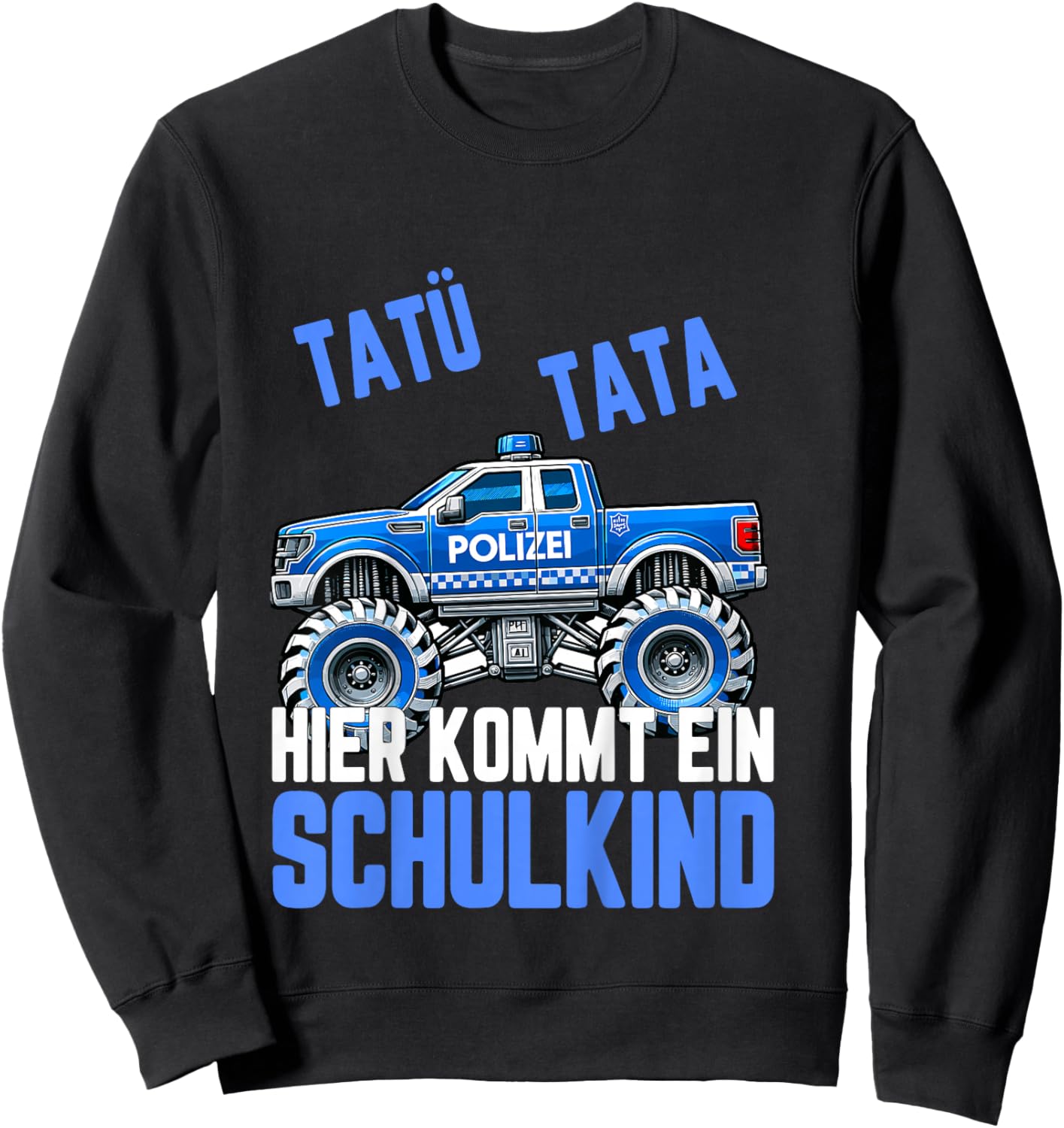 Einschulung Polizei Schulkind 2026 Kinder Junge Schultüte Sweatshirt - Sweatshirt | Black