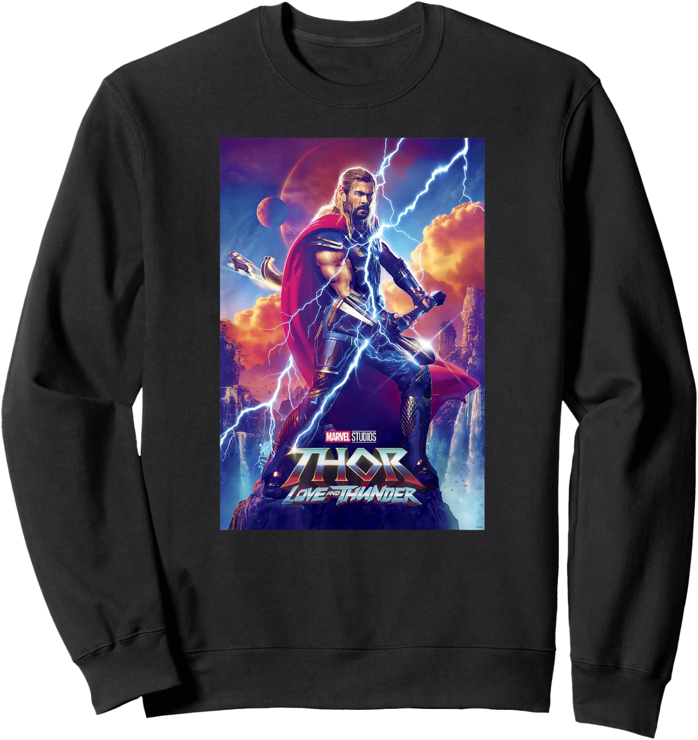 Marvel Thor: Love and Thunder Thor Odinson Poster Sweatshirt - Sweatshirt | Black