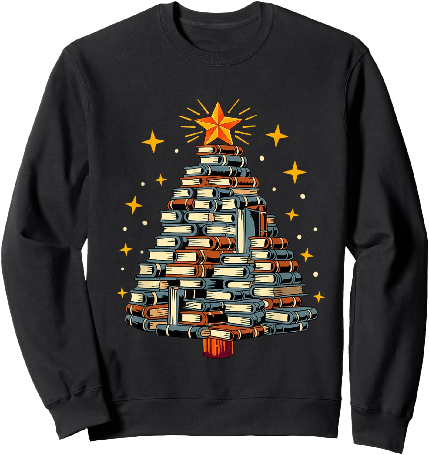 Christmas Tree Books Sweatshirt - Sweatshirt | Black