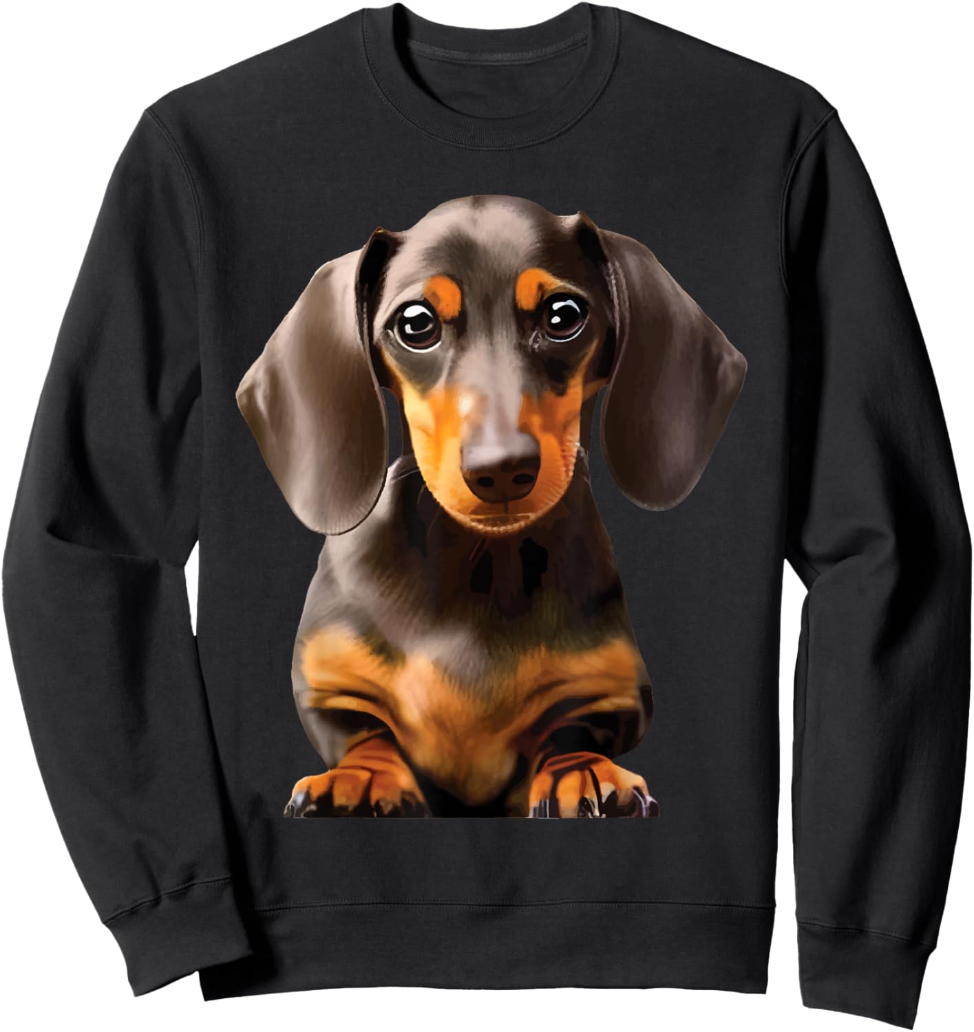 Dachshund Illustration - Dog Lover Animal Pet Trainer Men Women Kids Sweatshirt - Sweatshirt | Black