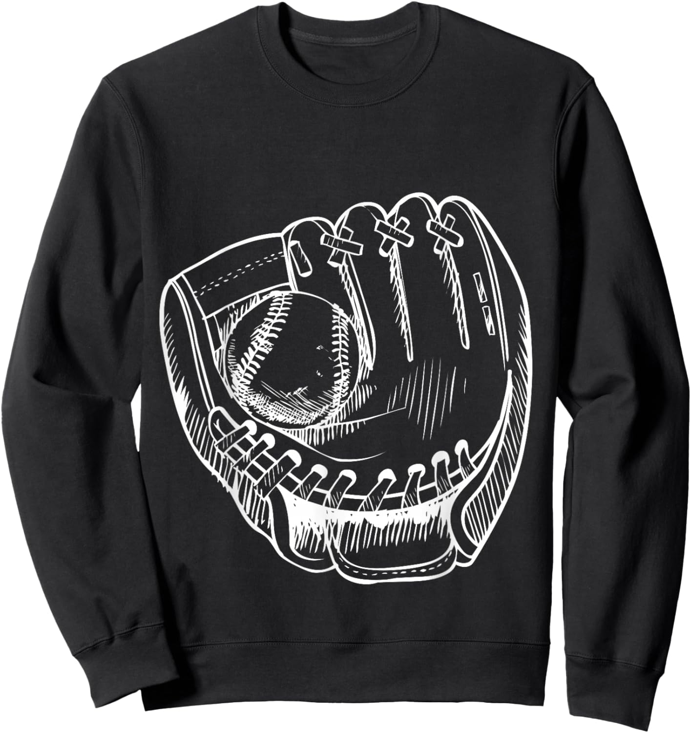 Old School Baseball Glove Mitt Sweatshirt - Sweatshirt | Black