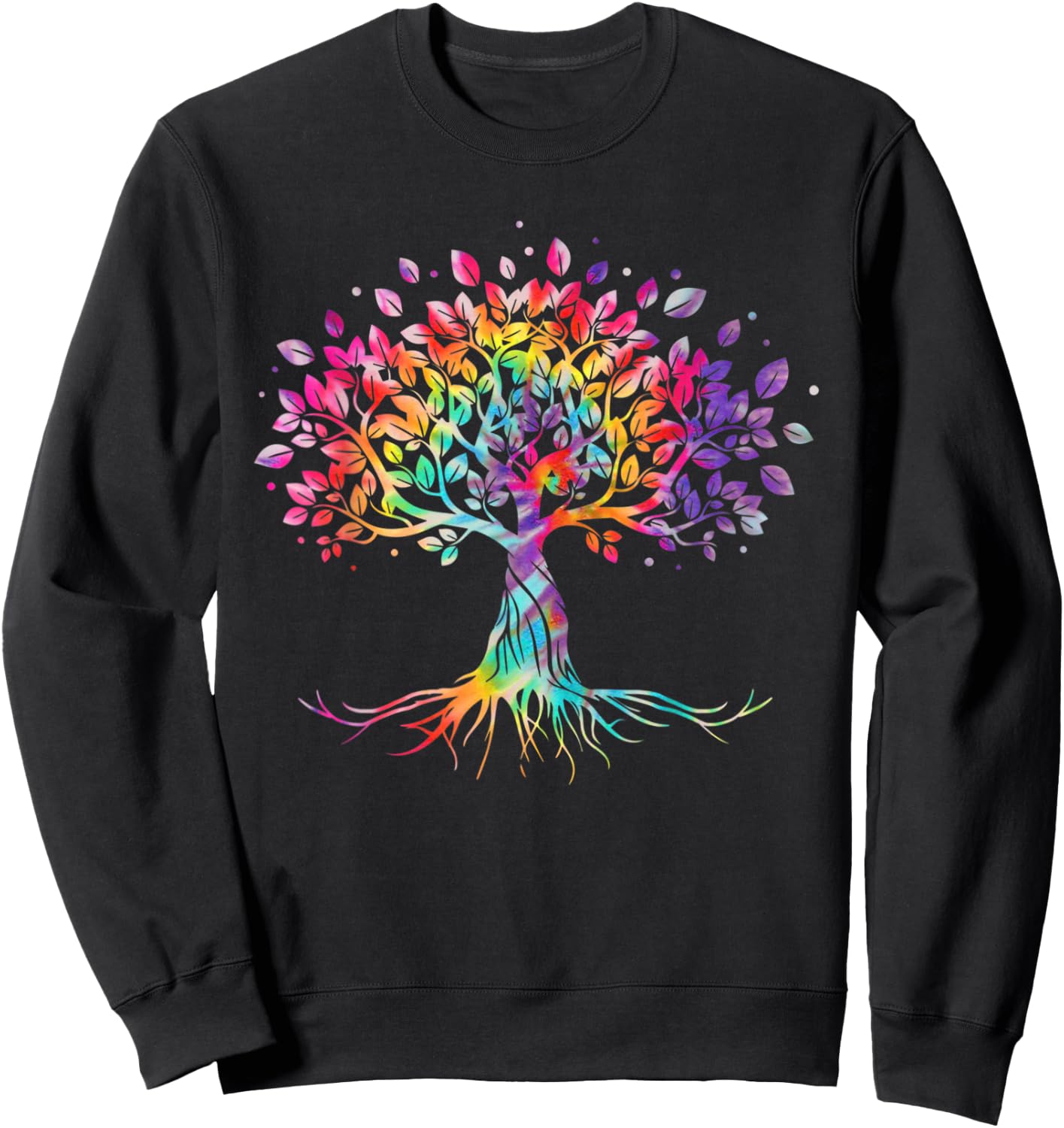 Tie Dye Life Is Really Good Tree Of Life Art Sweatshirt - Sweatshirt | Black