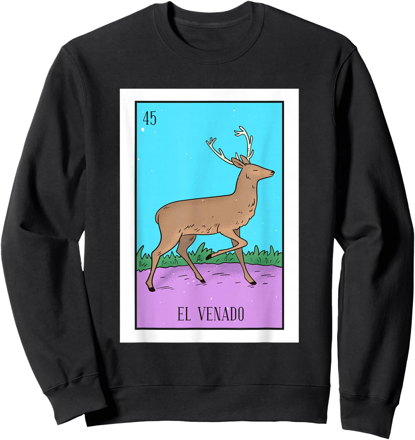 The Deer Lottery Card Gift The Deer Card Mexican Lottery Sweatshirt - Sweatshirt | Black