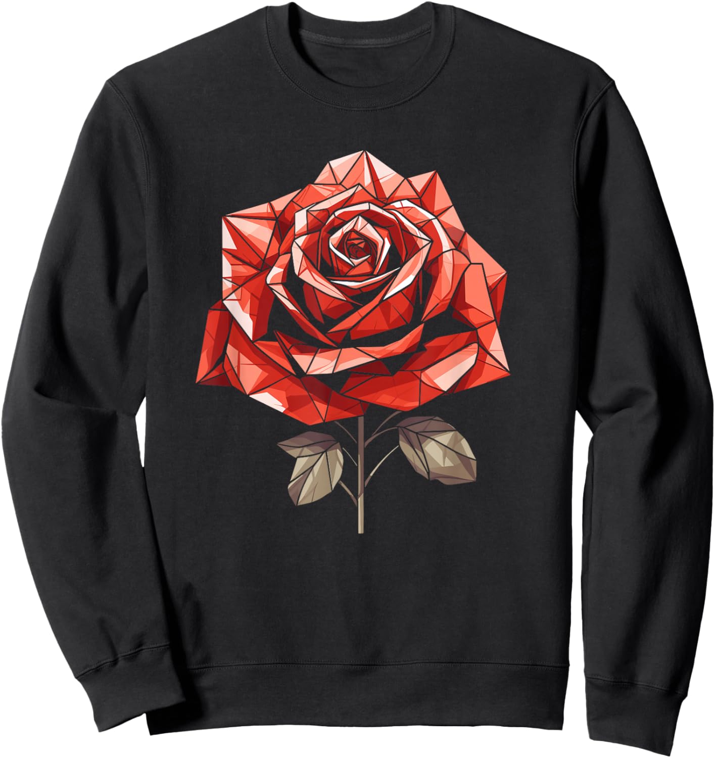 Red Rose Flower Gothic Floral - Goth Sweatshirt - Sweatshirt | Black