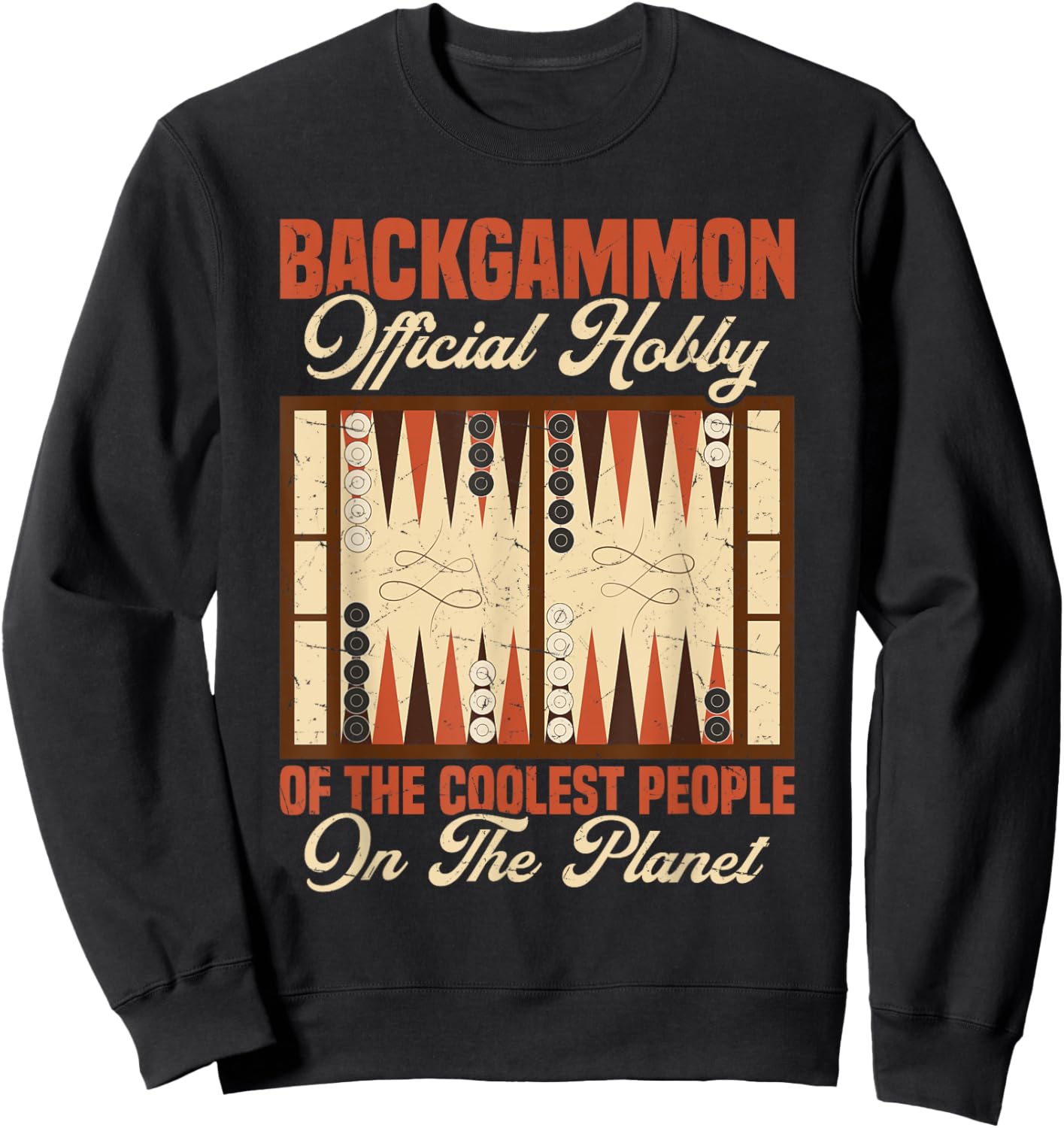 Bacgammon Chips Player Backgammon Travel Set Backgammon Sweatshirt - Sweatshirt | Black