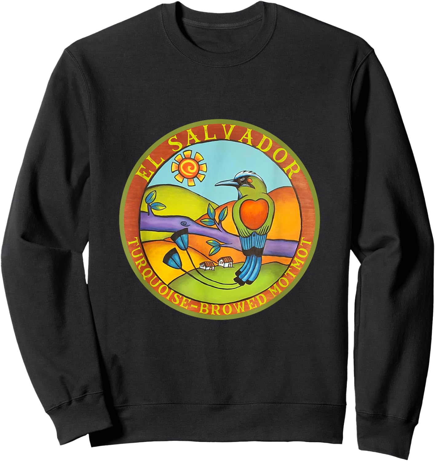 El Salvador Turquoise Browed Motmot bird watching travel Sweatshirt - Sweatshirt | Black