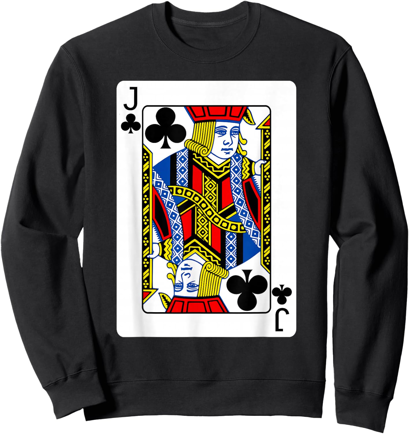 Jacks Of Clubs Playing Card Group Costume Poker Player Sweatshirt - Sweatshirt | Black