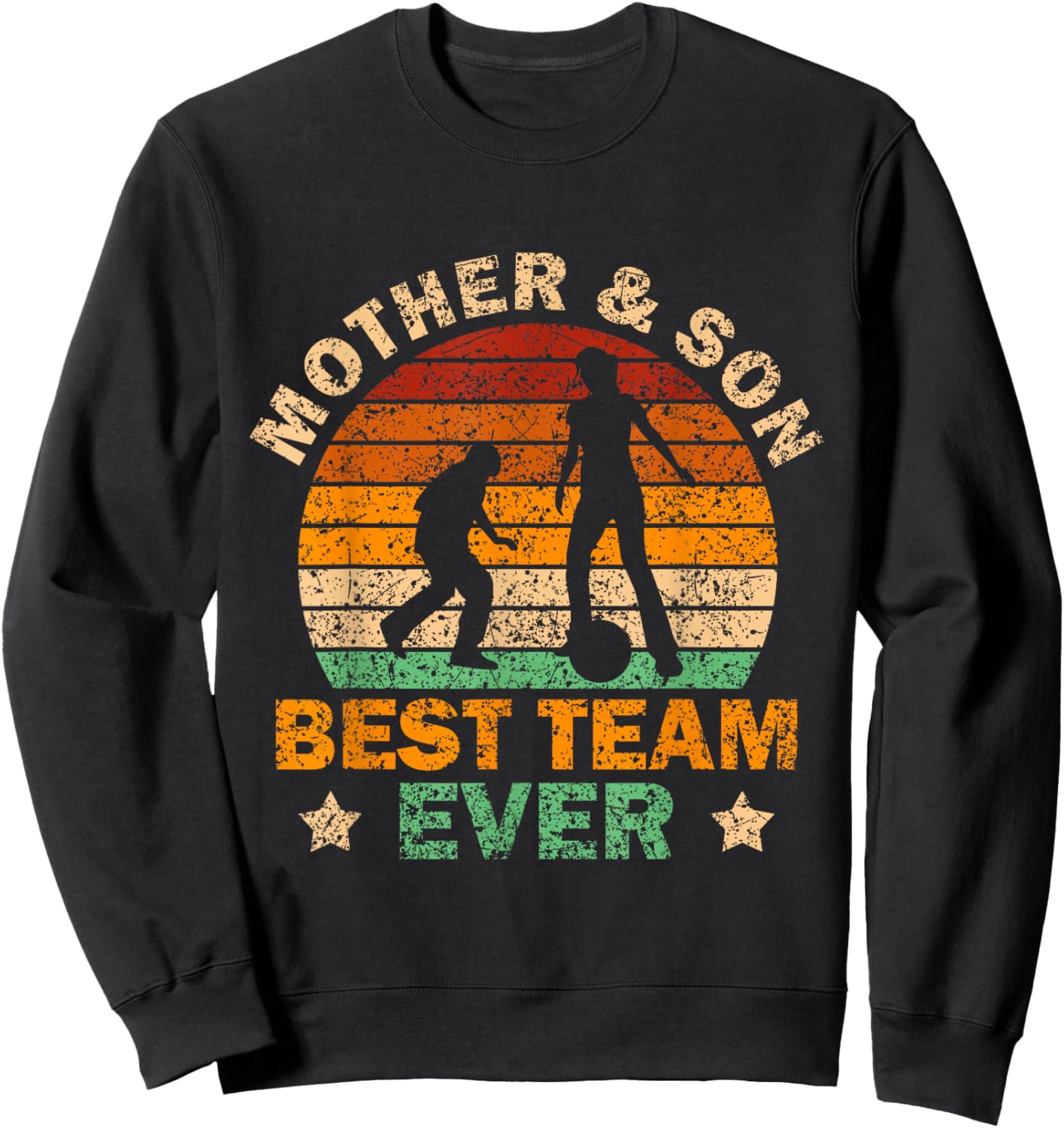 Mother & Son Best Team Ever Sons Matching Mom Mother Son Sweatshirt - Sweatshirt | Black