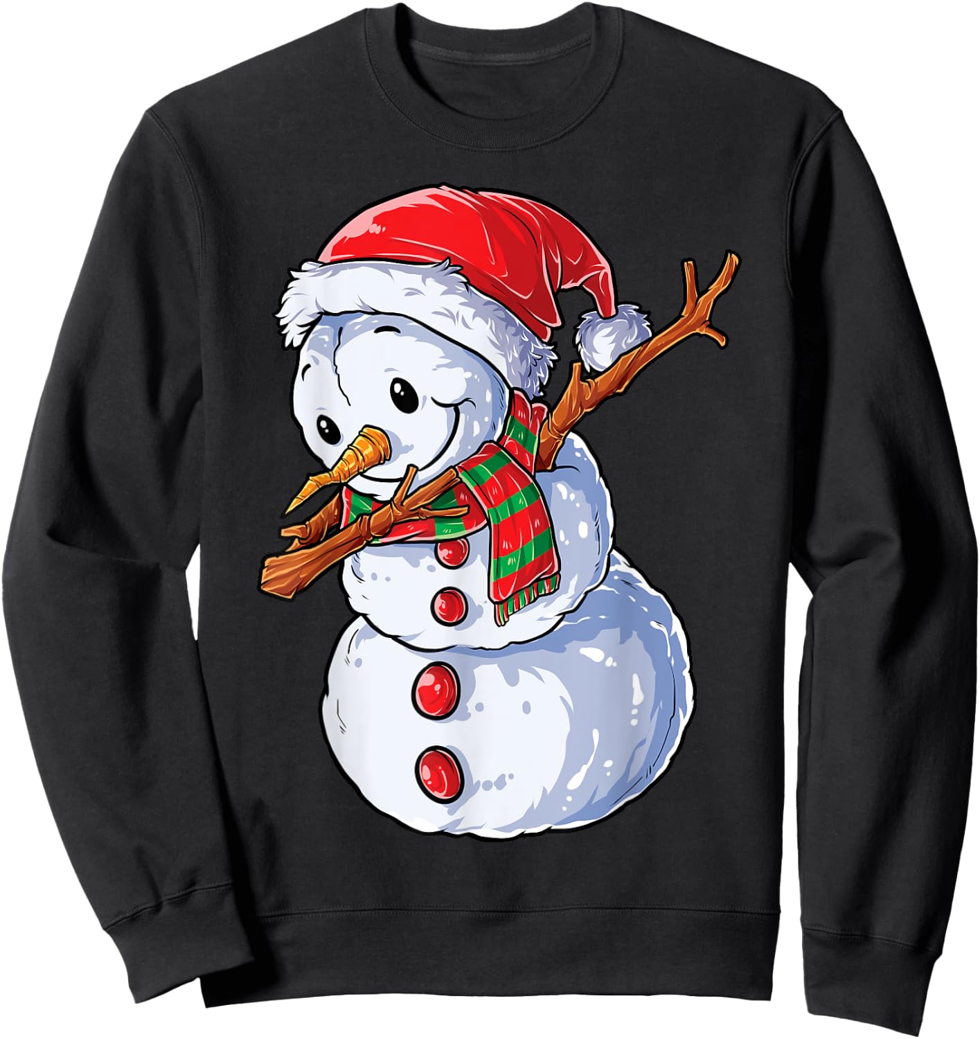 Dabbing Snowman Santa Christmas Boys Men Funny Xmas Hat Dab Sweatshirt - Sweatshirt | Black