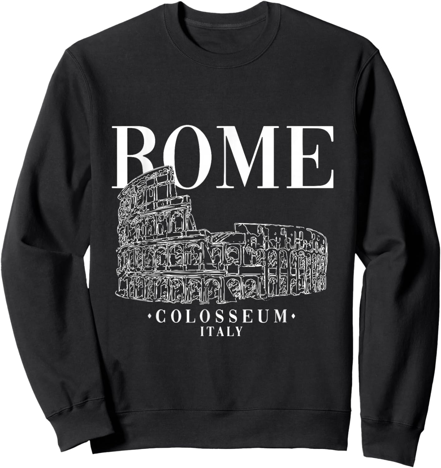 Roma Ancient Colosseum Hand Drawing Sketch Rome Italy Sweatshirt - Sweatshirt | Black