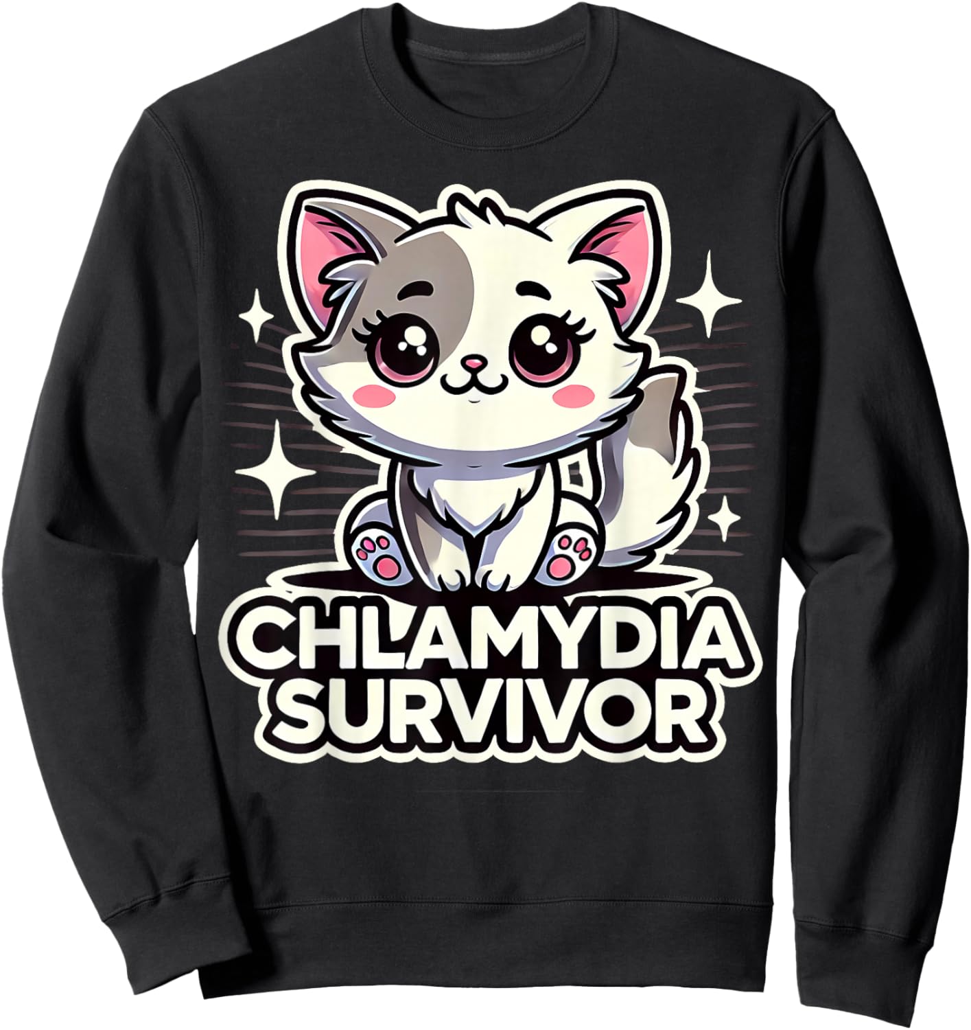 Funny Inappropriate Chlamydia Survivor Embarrassing Adult Sweatshirt - Sweatshirt | Black