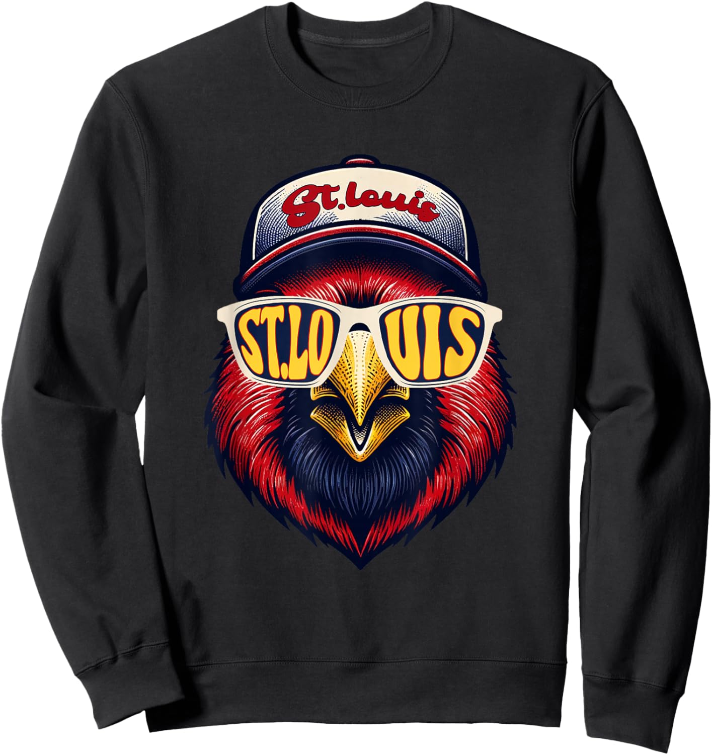 Retro St.Louis Bossbeak Graphic Animals Throwback Sweatshirt - Sweatshirt | Black
