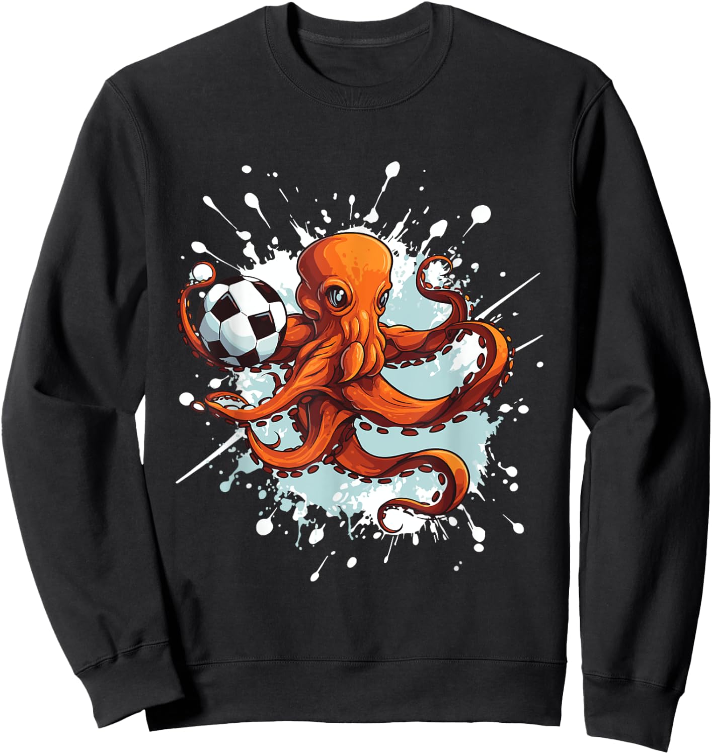 Octopus Playing Soccer Animal Sports Team Sweatshirt - Sweatshirt | Black