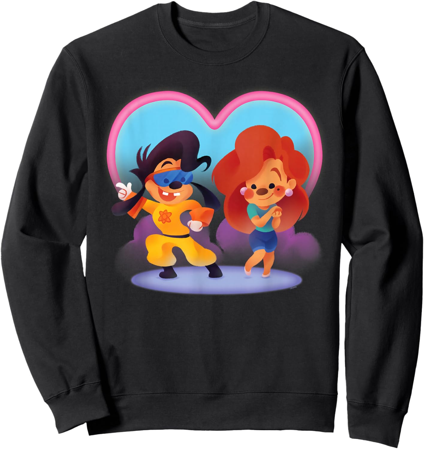 Disney A Goofy Movie Cute Valentine's Day Max & Roxanne , Black, S Sweatshirt - Sweatshirt | Black