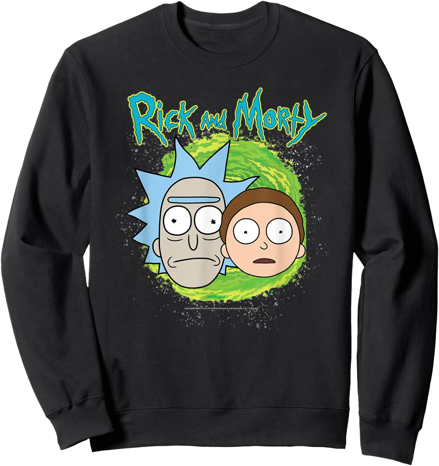 Rick and Morty Floating Heads Small Sweatshirt - Sweatshirt | Black