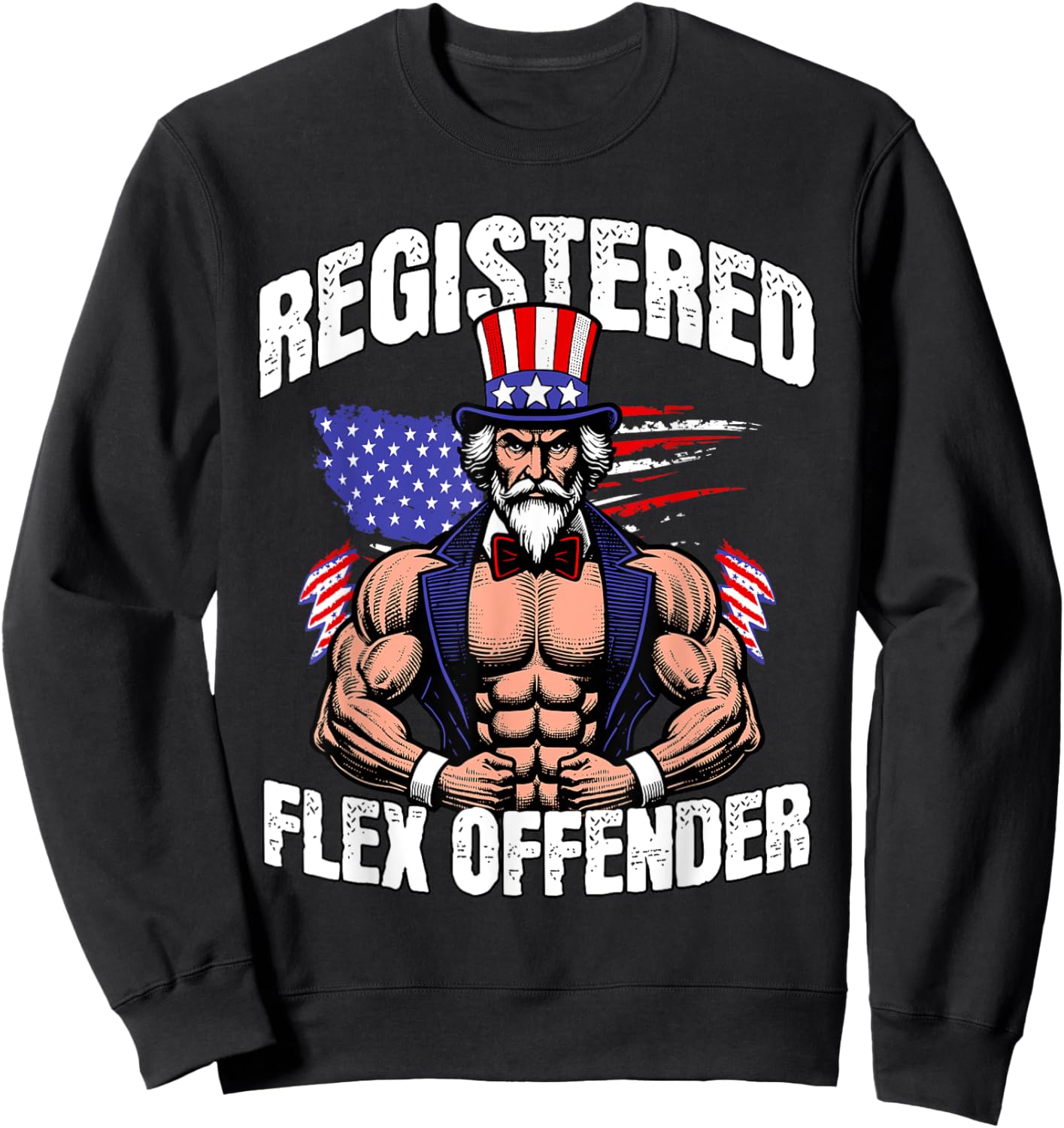 Registered Flex Offender Ironic Bodybuilder Meme Sigma Sweatshirt - Sweatshirt | Black