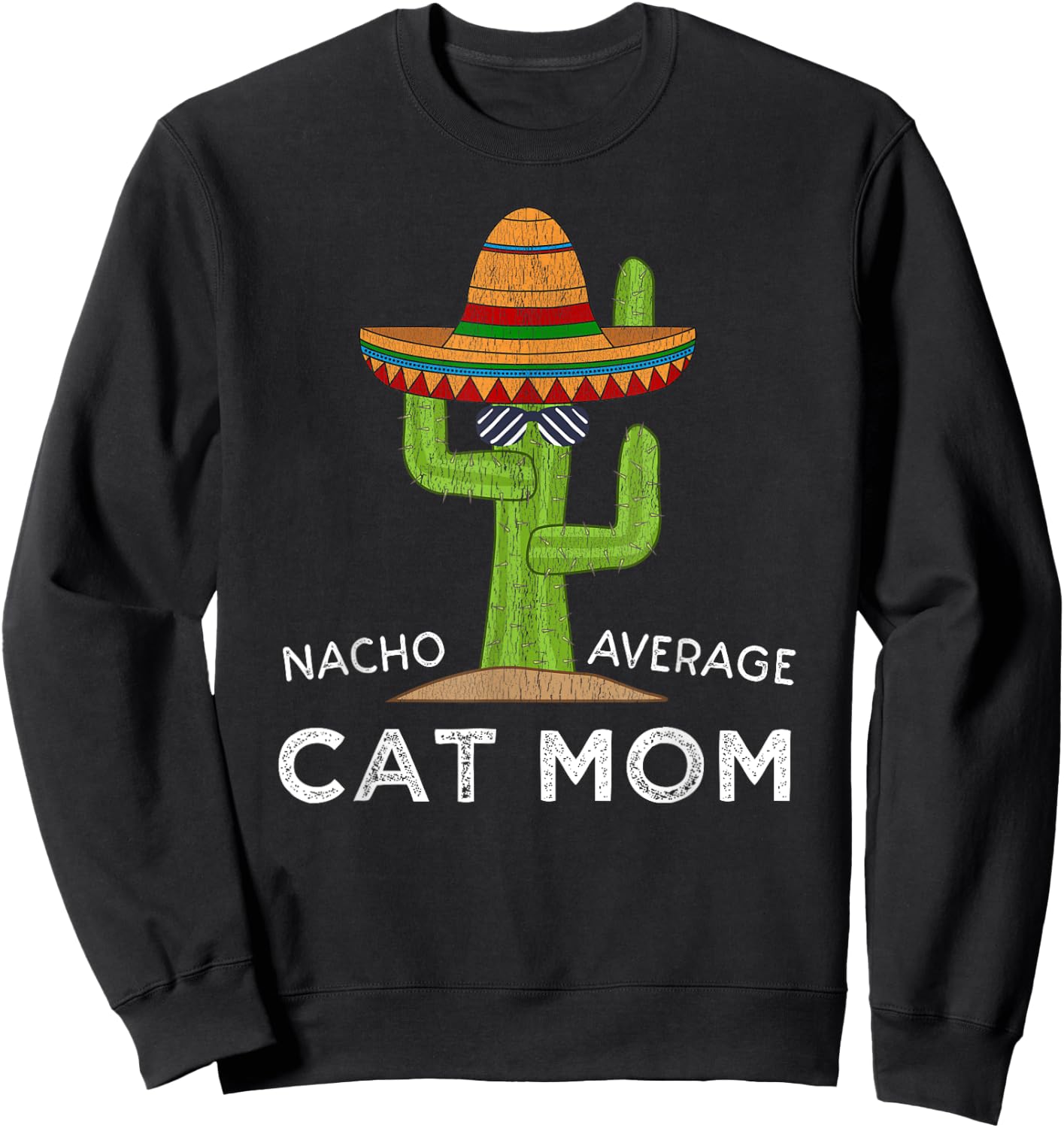 Funny Cat Mom Men Women Girls Kids Sweatshirt - Sweatshirt | Black