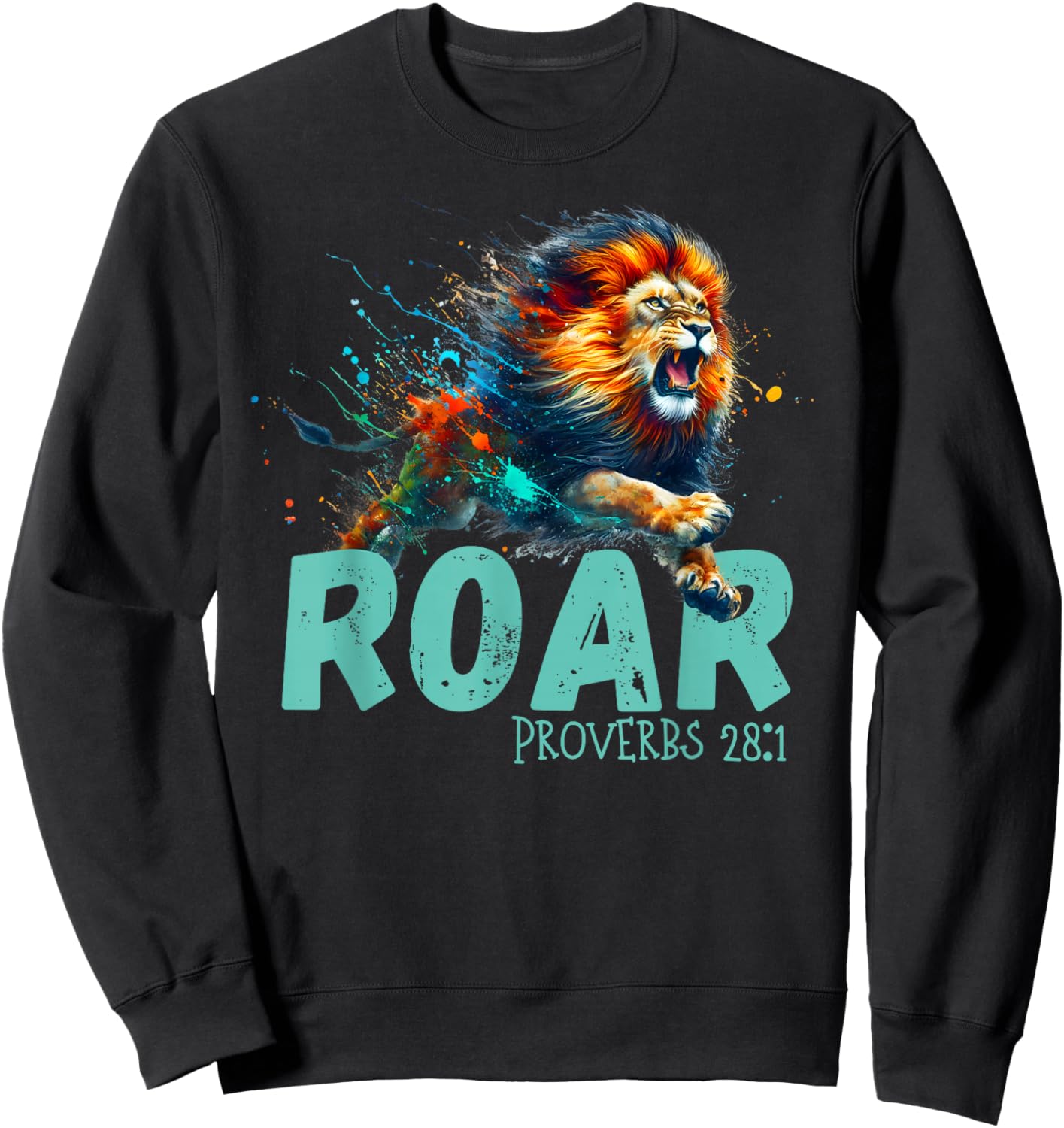 Inspirational Lion Roar Sweatshirt - Sweatshirt | Black