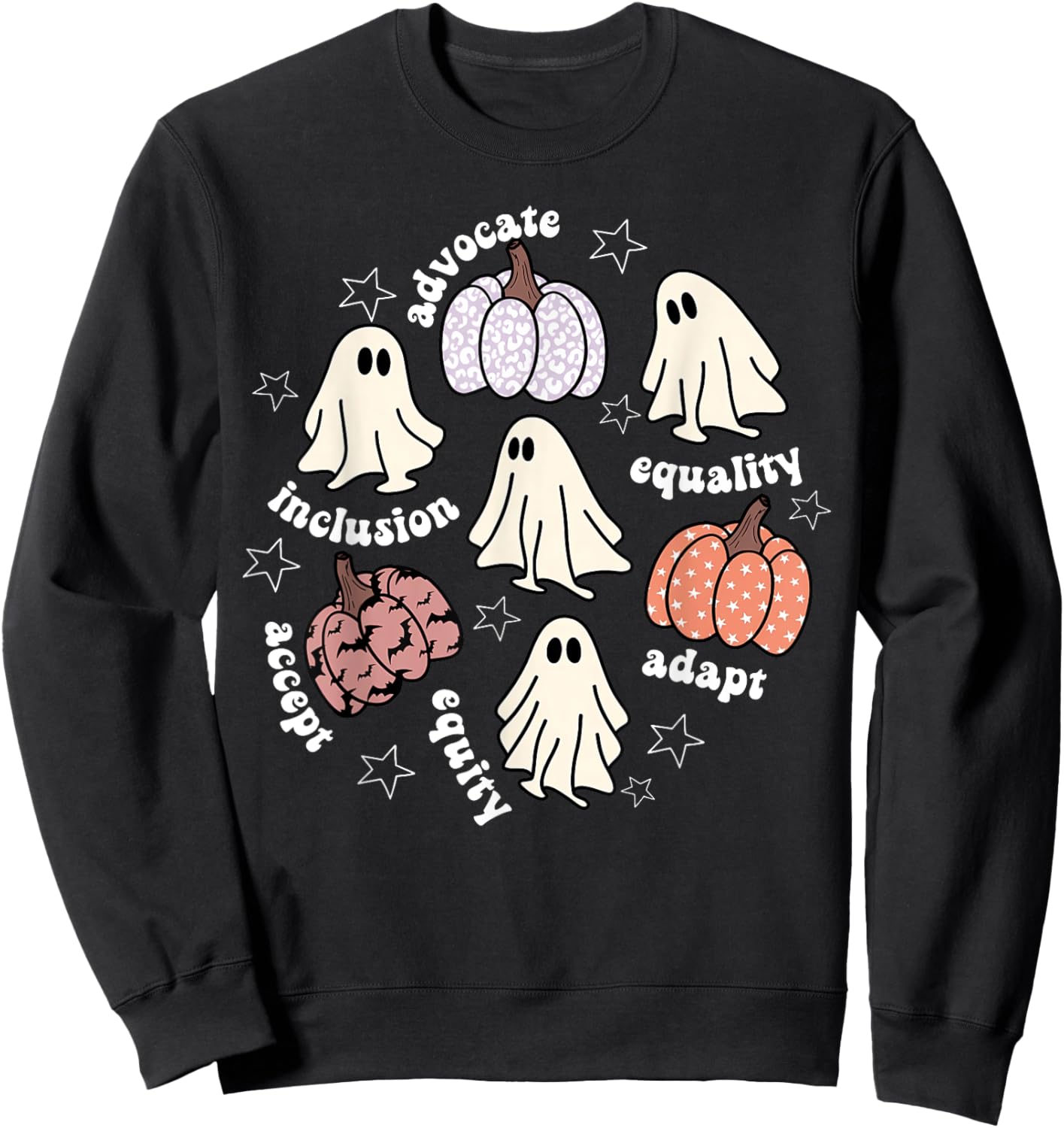 Halloween Advocate Heat Transfers Special Education Teacher Men Women Sweatshirt - Sweatshirt | Black