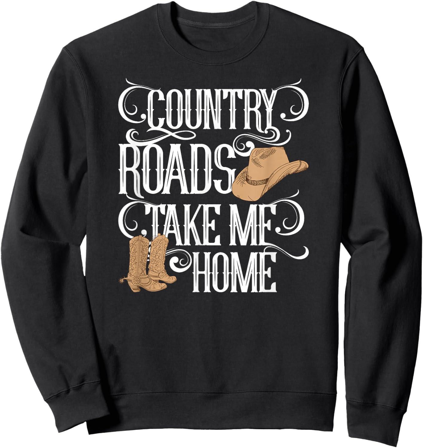 Country Roads Take Me Home Cute Music Lyrics Sweatshirt - Sweatshirt | Black