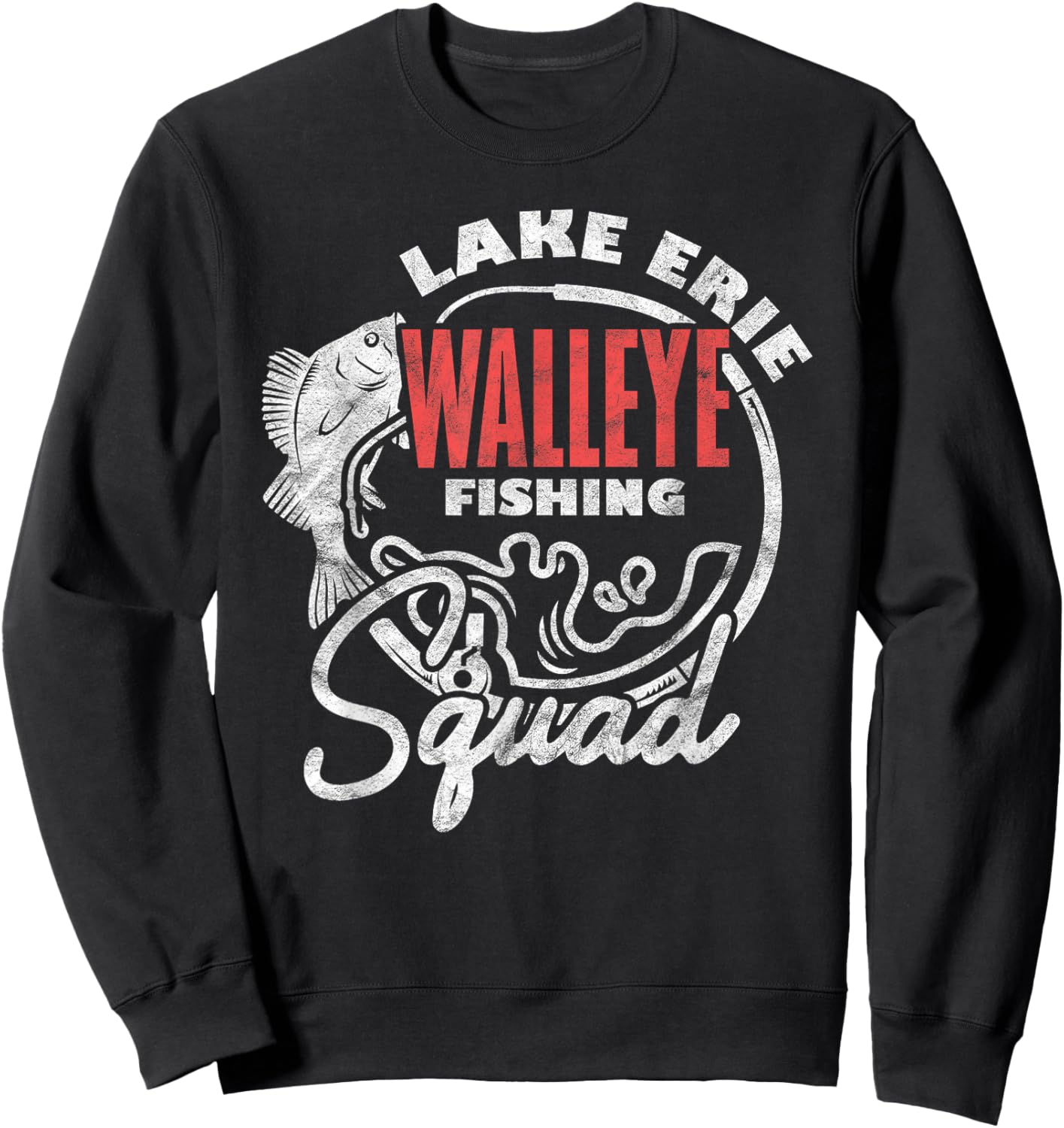Walleye Fishing Lake Erie Walleye Fishing Squad Sweatshirt - Sweatshirt | Black