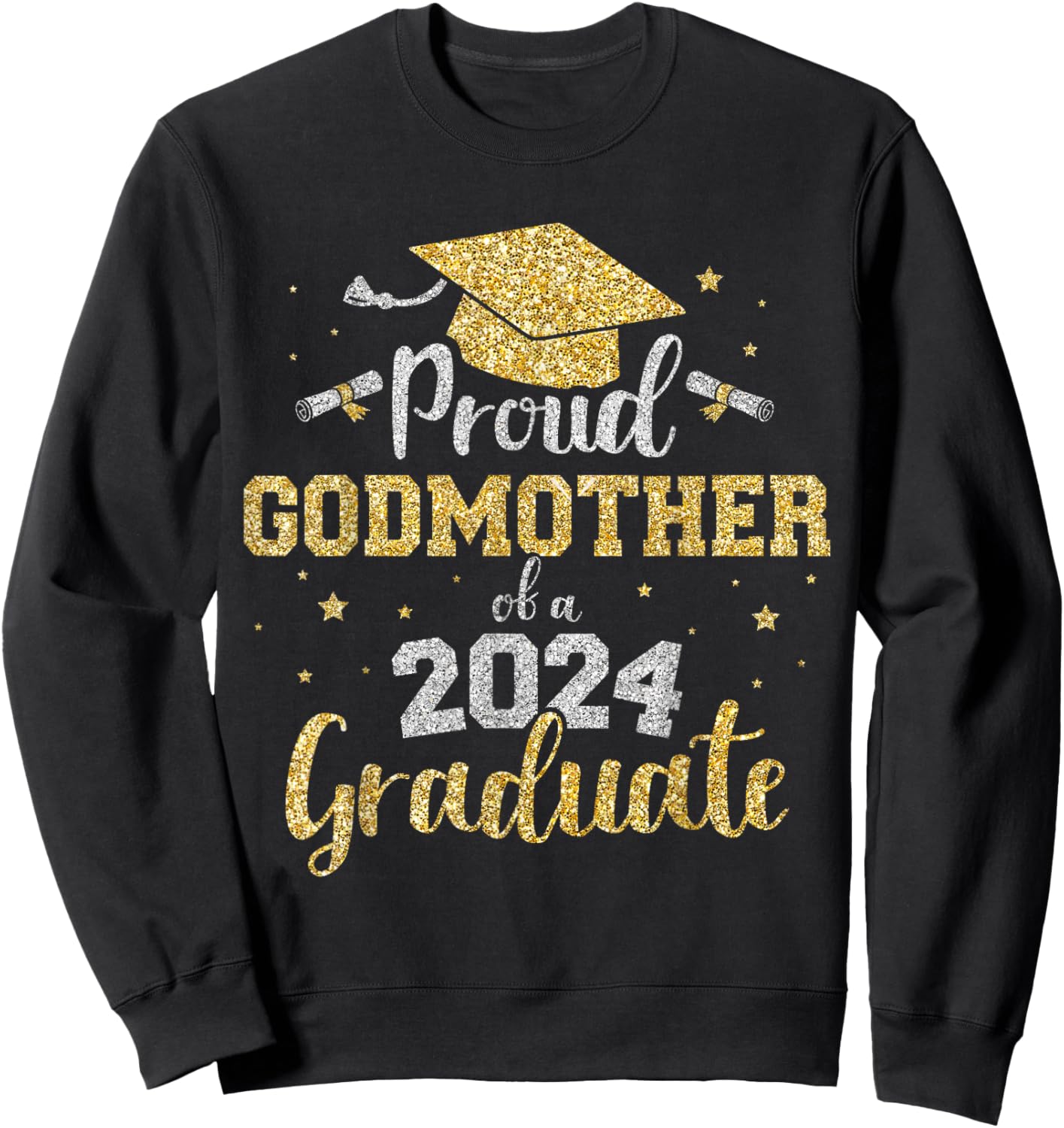 Proud godmother of class of 2024 graduate senior graduation Sweatshirt - Sweatshirt | Black