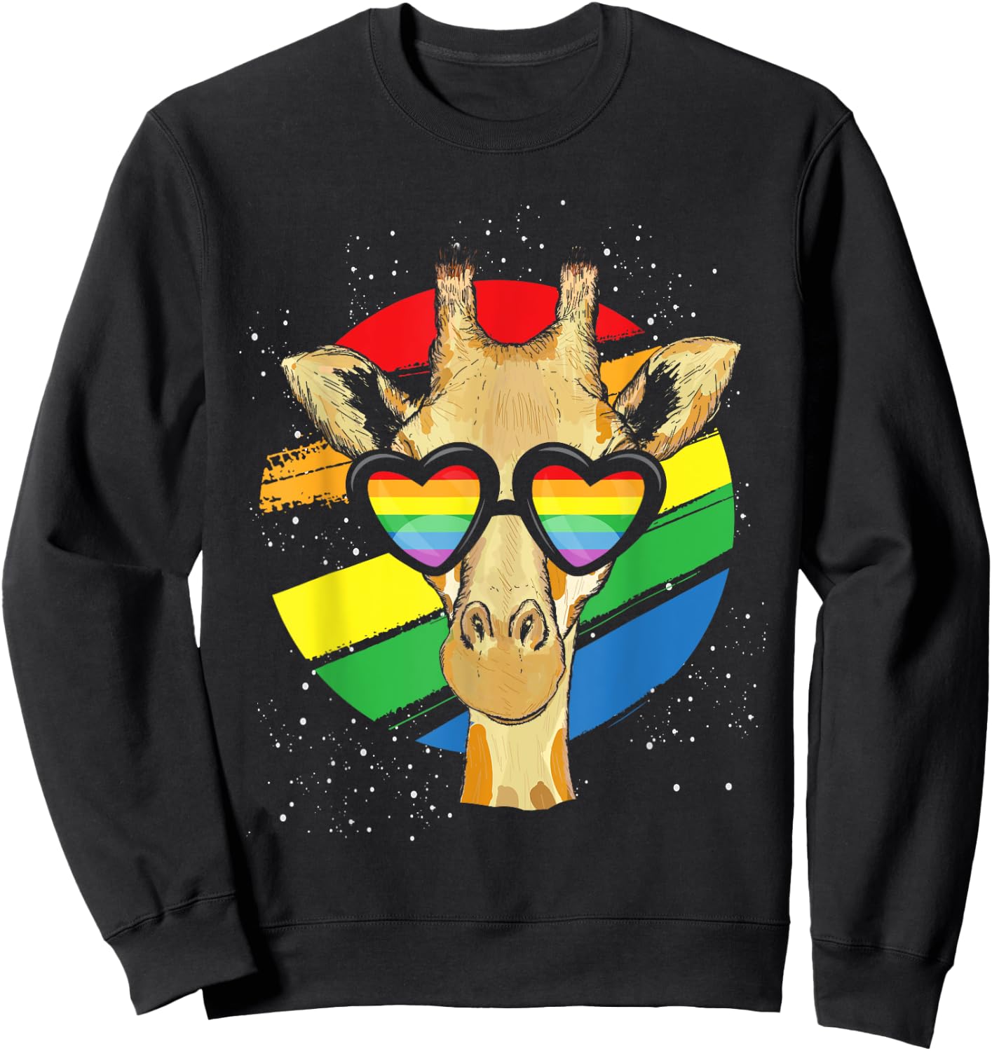 Gay Pride Glasses Giraffe Sweatshirt - Sweatshirt | Black