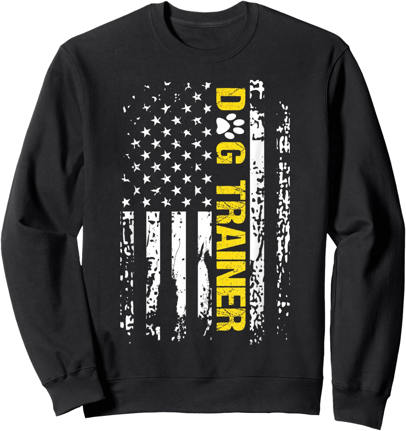 Dog Trainer Shirt American Flag Patriotic Dog Trainer Gift Sweatshirt - Sweatshirt | Black
