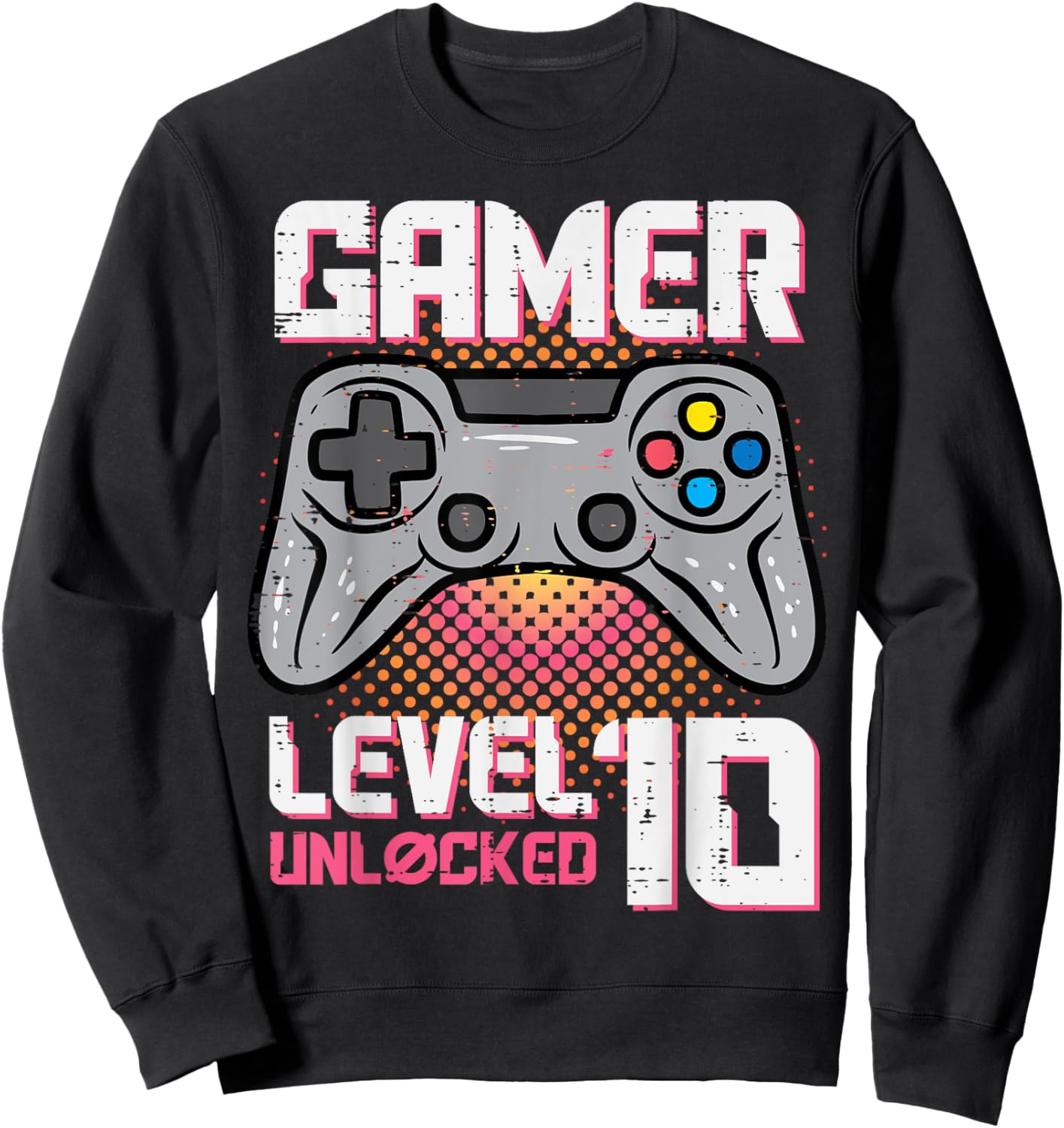 Gamer Birthday Level 10 Unlocked 10th Bday Party Boys Girls Sweatshirt - Sweatshirt | Black