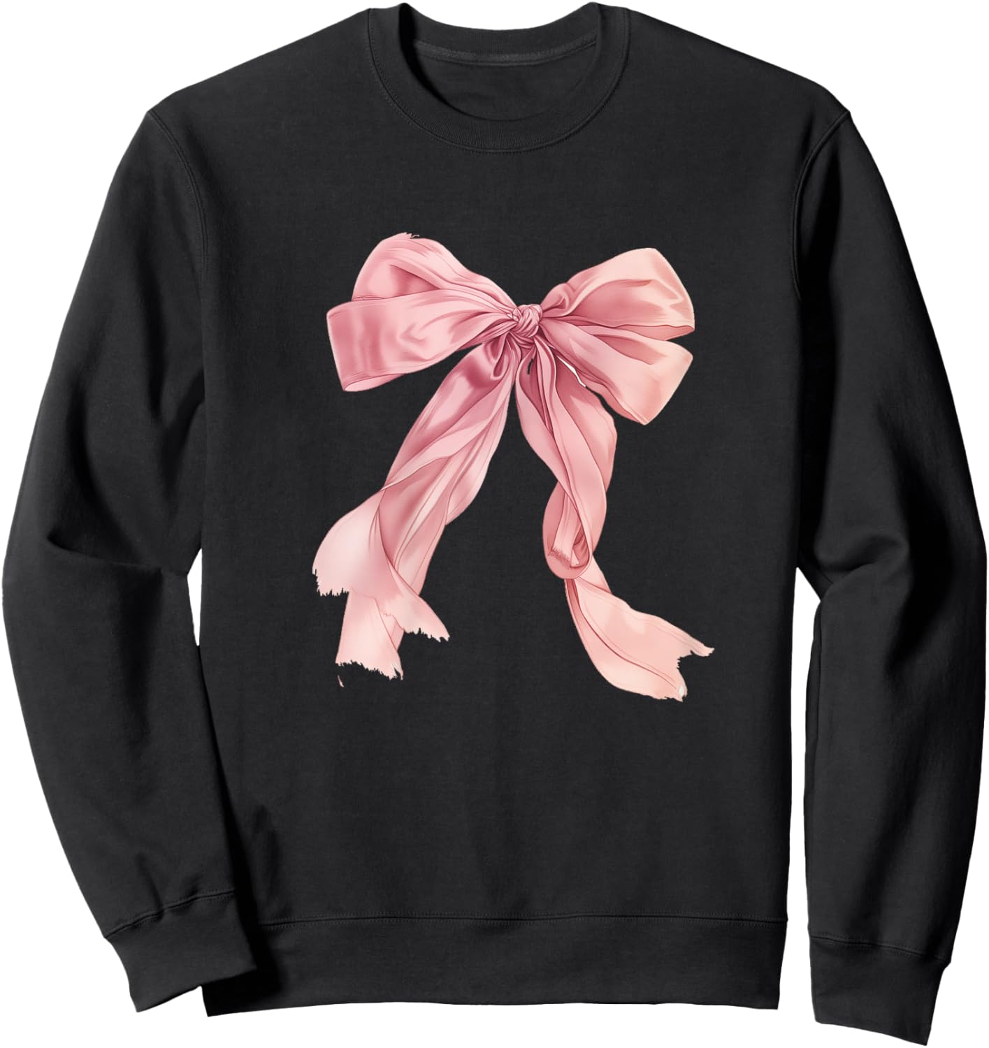 Pink Bow Tops Girls Clothes Trendy Cute Coquette Sweatshirt - Sweatshirt | Black