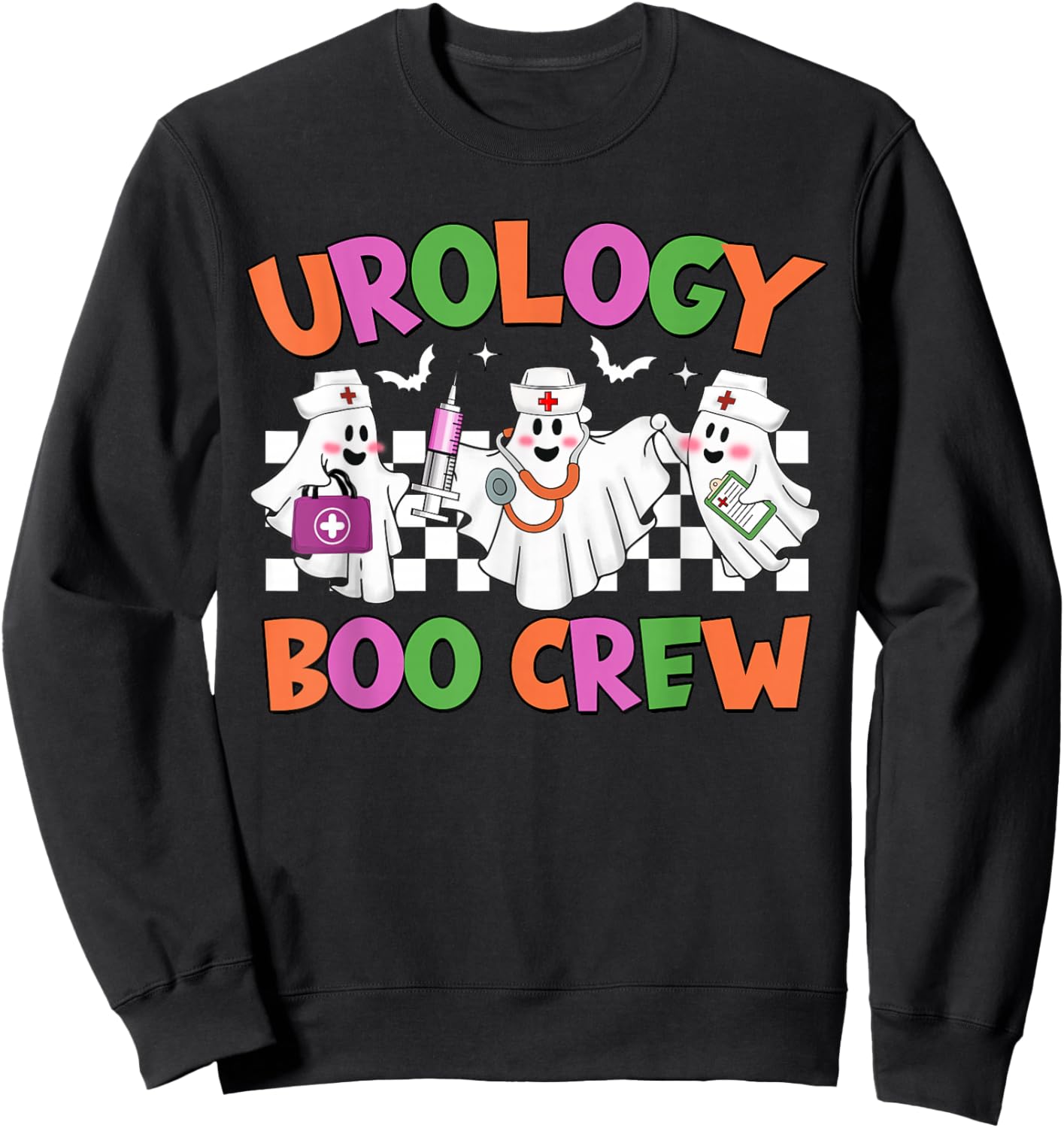 Retro Urology Boo Crew Urology Nurse Halloween Costumes Sweatshirt - Sweatshirt | Black