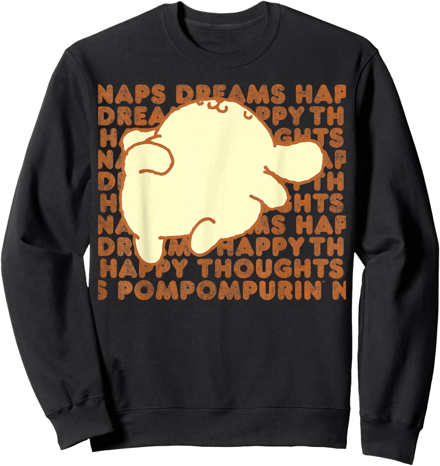 Pompompurin Happy Thoughts Nap Time Small Sweatshirt - Sweatshirt | Black