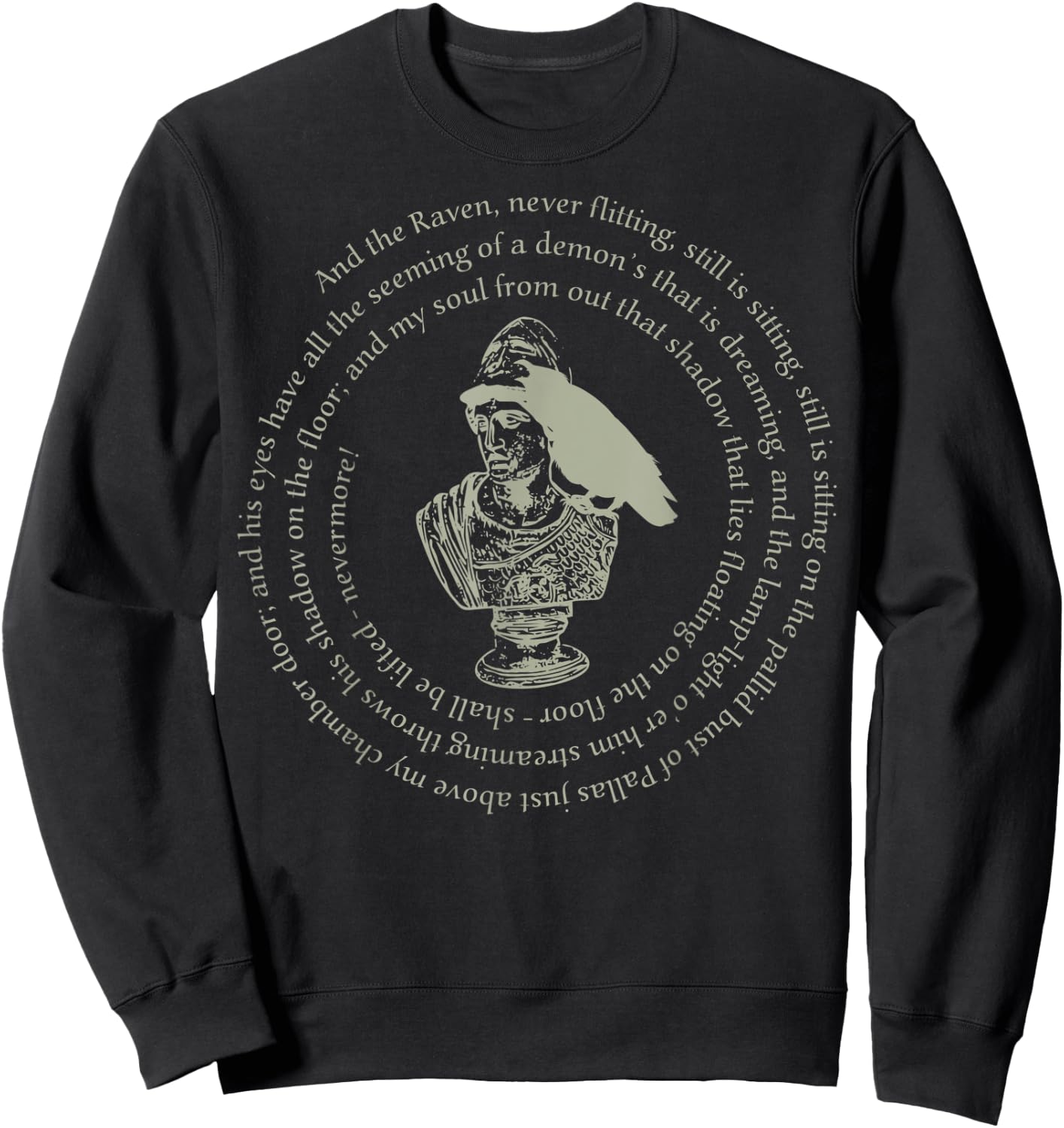 Edgar Allan Poe Raven Poem - Bust Of Pallas Athena 2 Sweatshirt - Sweatshirt | Black