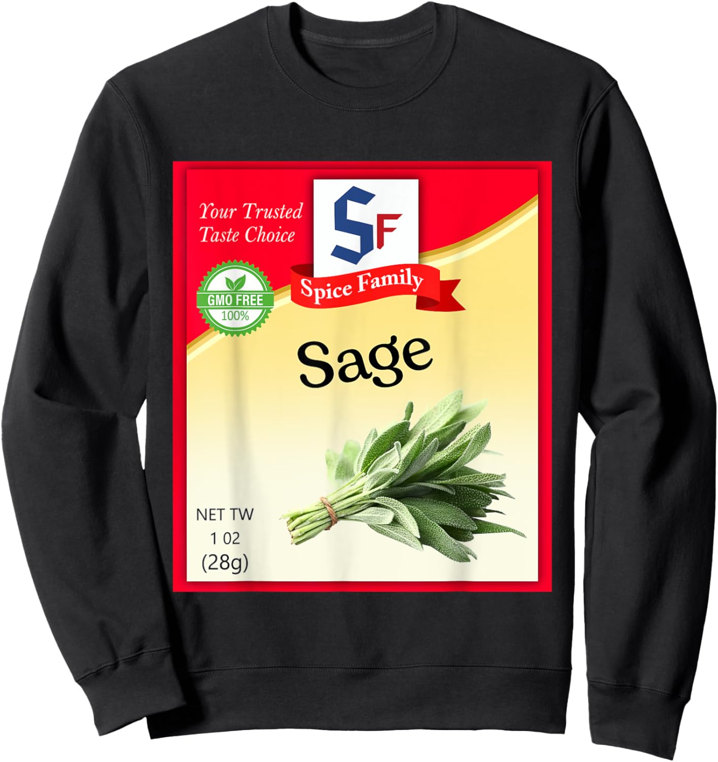 Sage Condiment Costume Holiday Spice Costumes Sweatshirt - Sweatshirt | Black