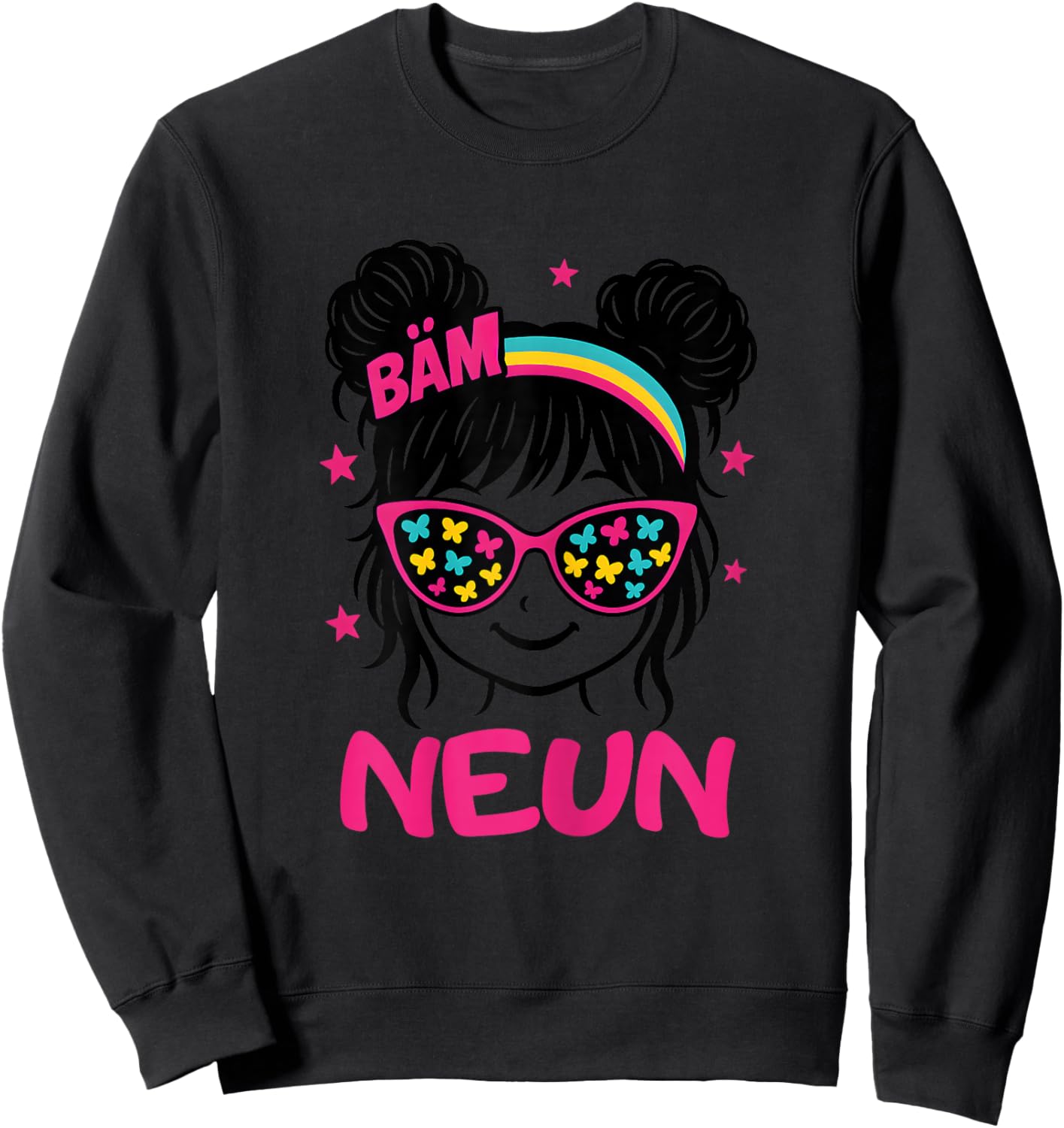 Geburtstagsshirt 9 Jahre Mädchen Geschenk – Bäm Neun Sweatshirt - Sweatshirt | Black