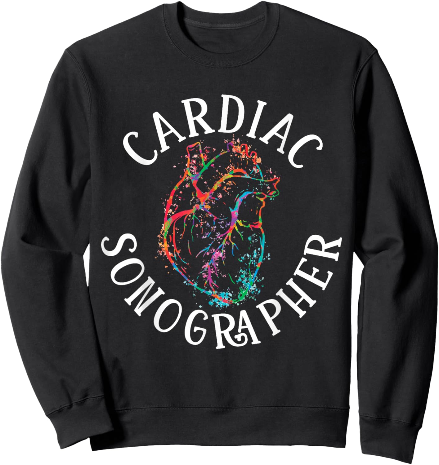Cardiac Sonographer Heart Medical Sonography Ultrasound Sweatshirt - Sweatshirt | Black
