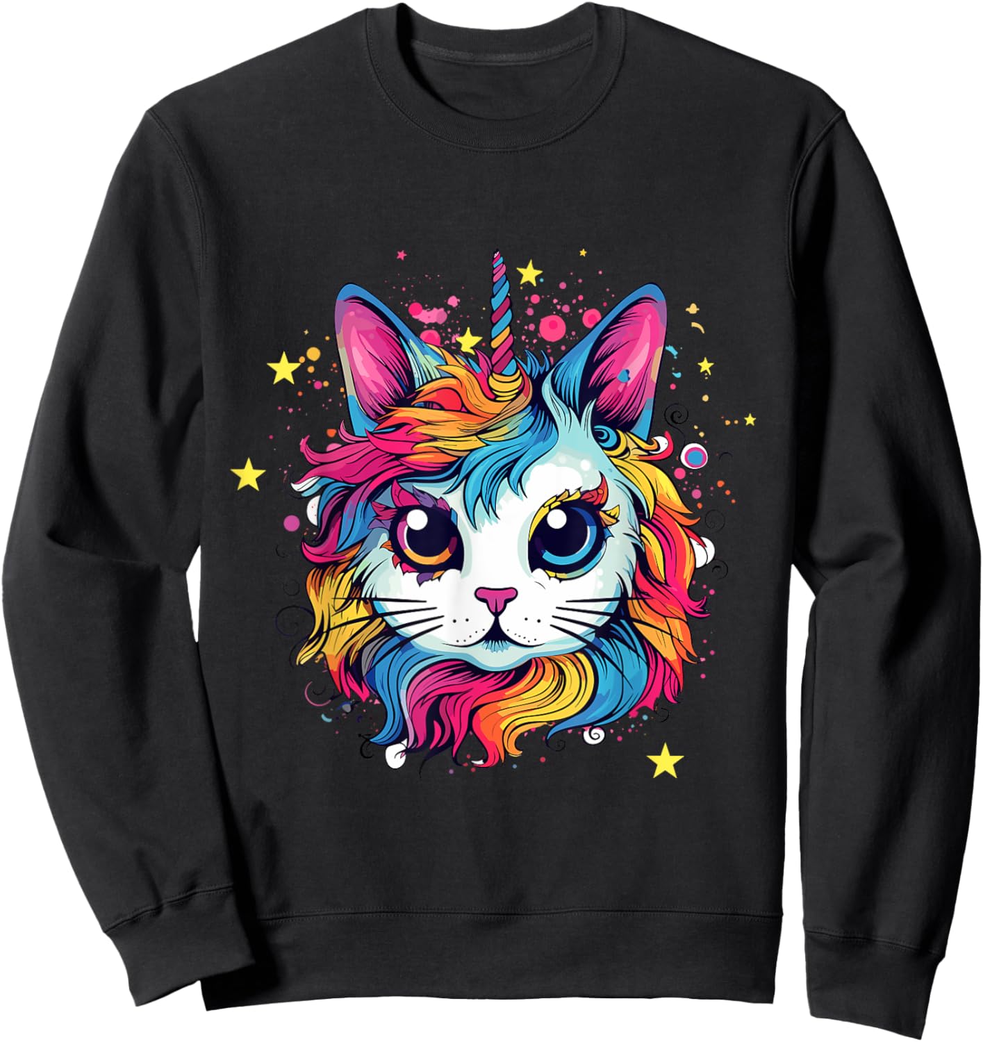 Cute, Adorable And Might Contain Cat by DankSpace Catcorn Kittycorn Unicat Unikitten Cat Kitty Kitten Unicorn Sweatshirt - Sweatshirt | Black