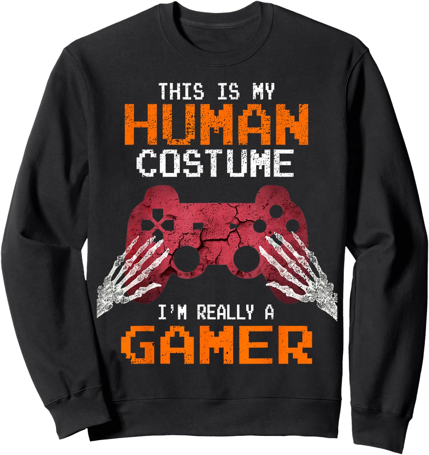 Halloween Gamer Video Games Human Costume Boys Teens Sweatshirt - Sweatshirt | Black