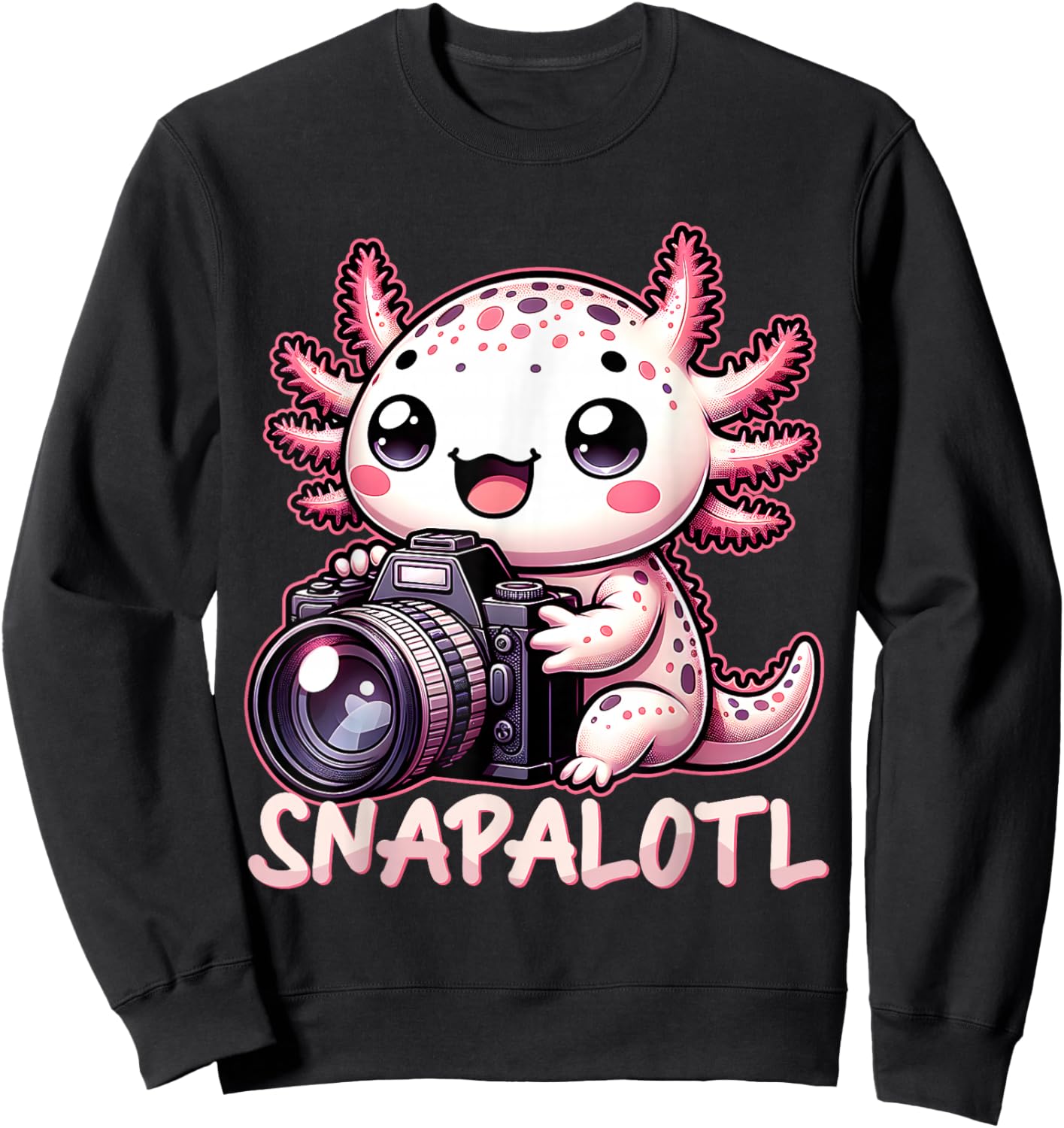 Photographer Axolotl Photoshooting Camera Sweatshirt - Sweatshirt | Black